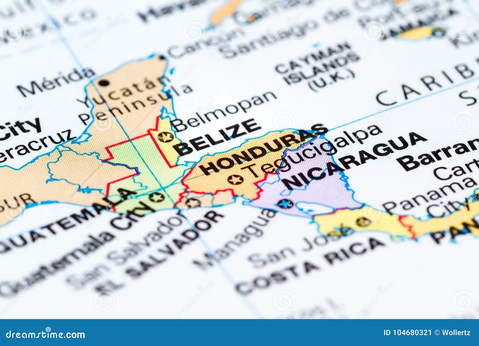 Le Honduras Sur Une Carte Image Stock Image Du Explorez