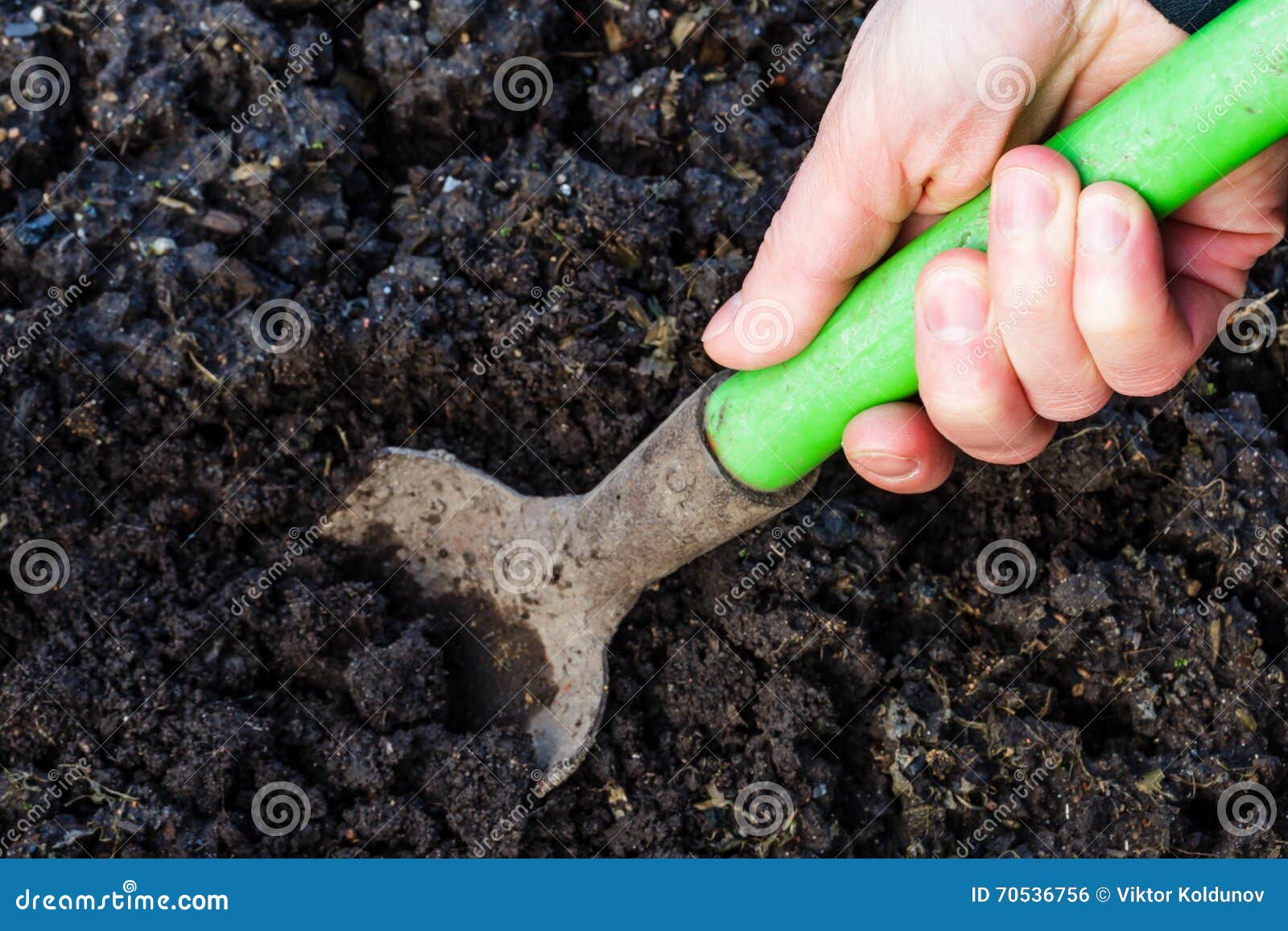 Le Jardinier Prépare La Terre Pour Planter Des Graines Photo stock ...