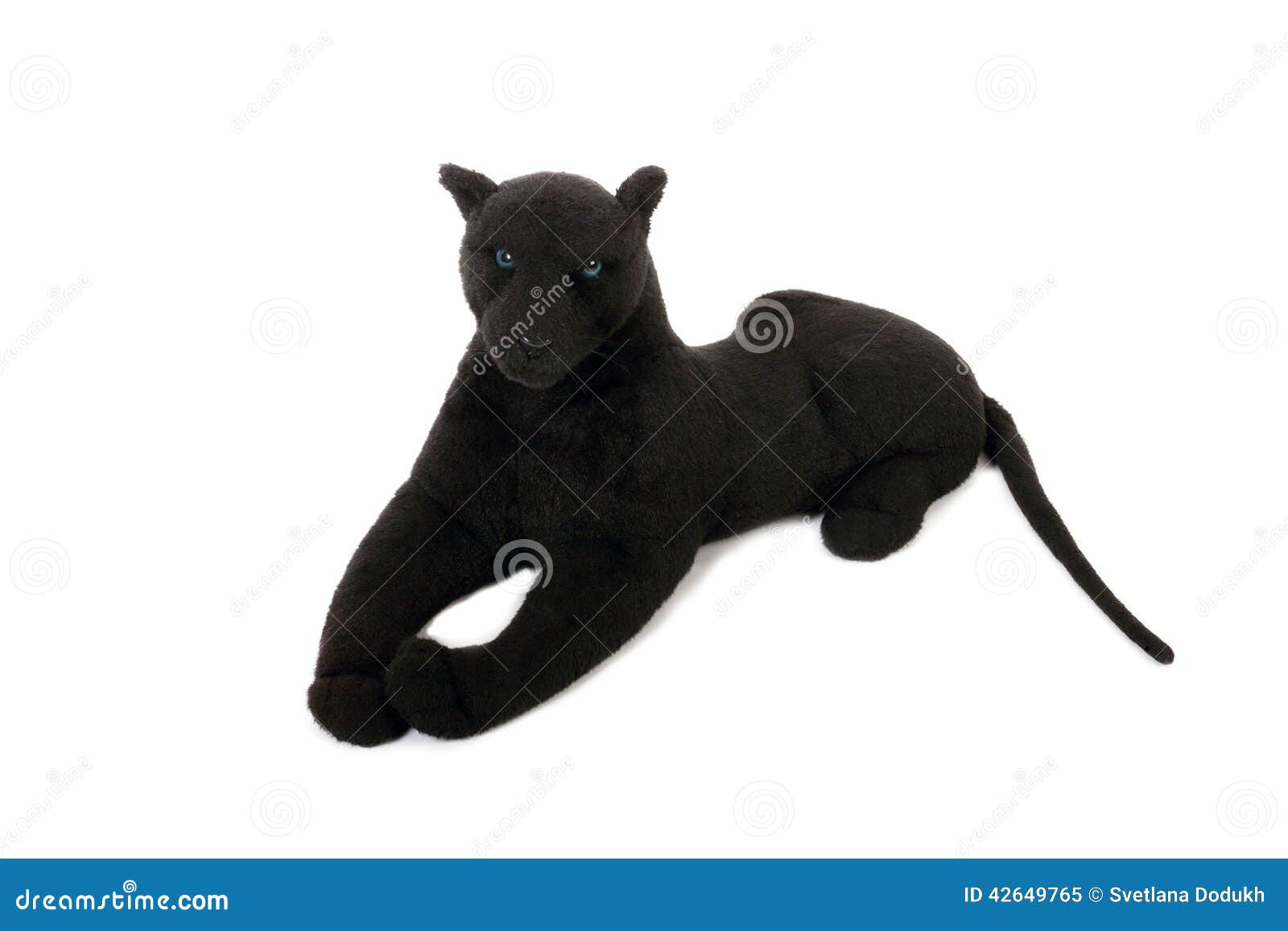 Le Jouet Mou Mignon De Panthere Noire Avec La Longue Queue Se Trouve Image Stock Image Du Personne Longtemps