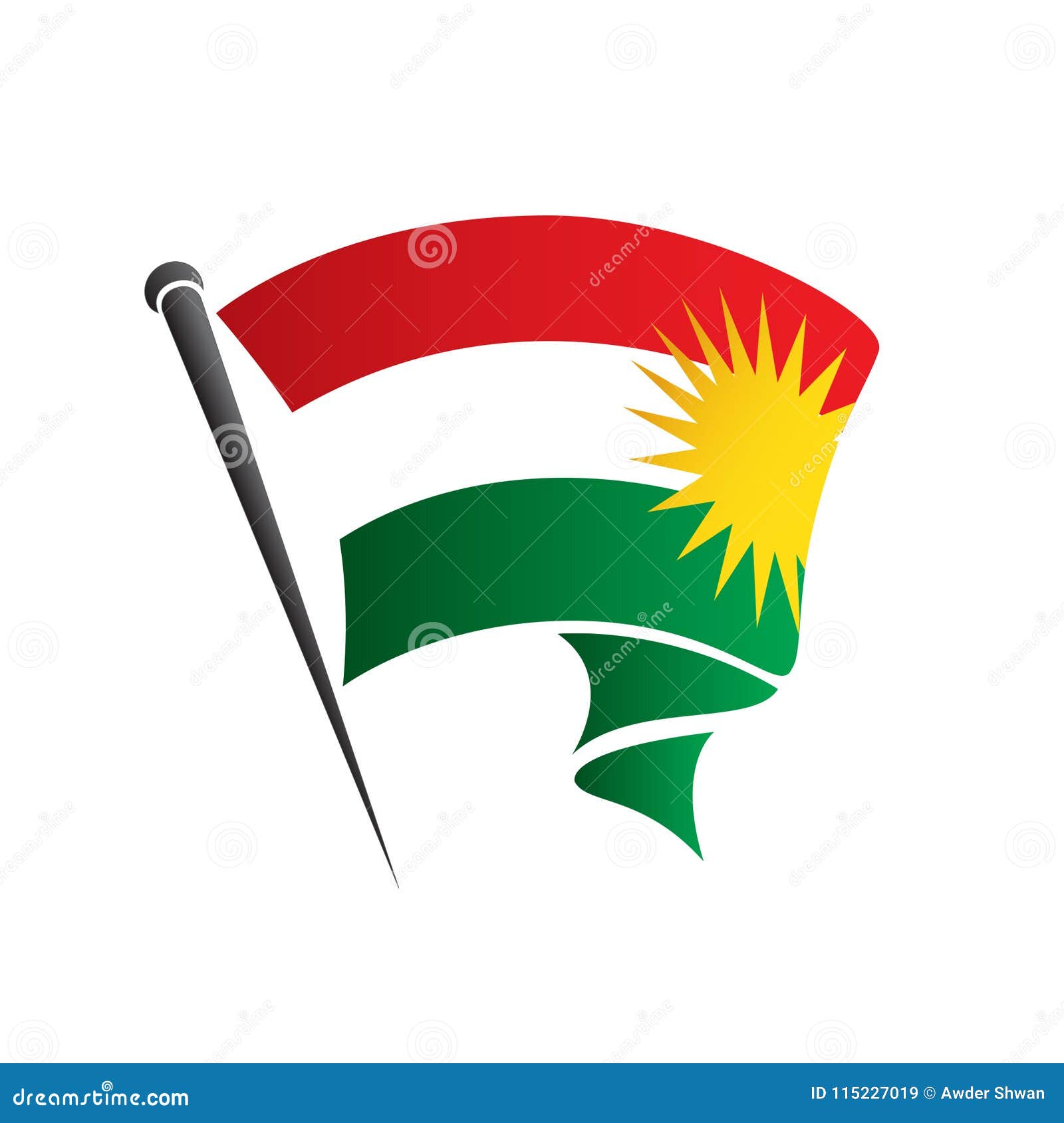 Le Kurdistan Et Le Drapeau Kurde Illustration de Vecteur - Illustration ...