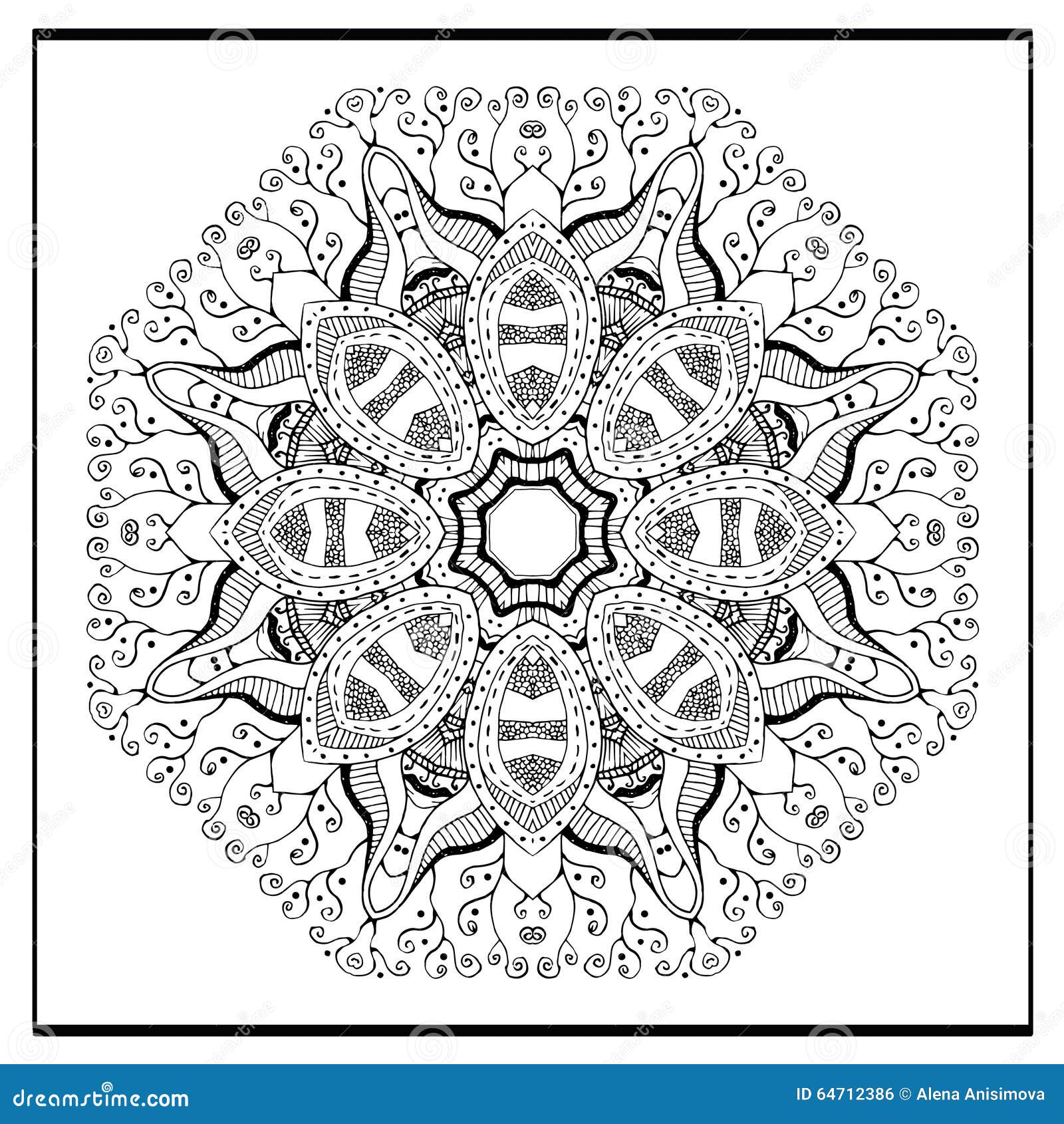 Le mandala de Zentangle page de livre de coloriage pour des adultes détendent et