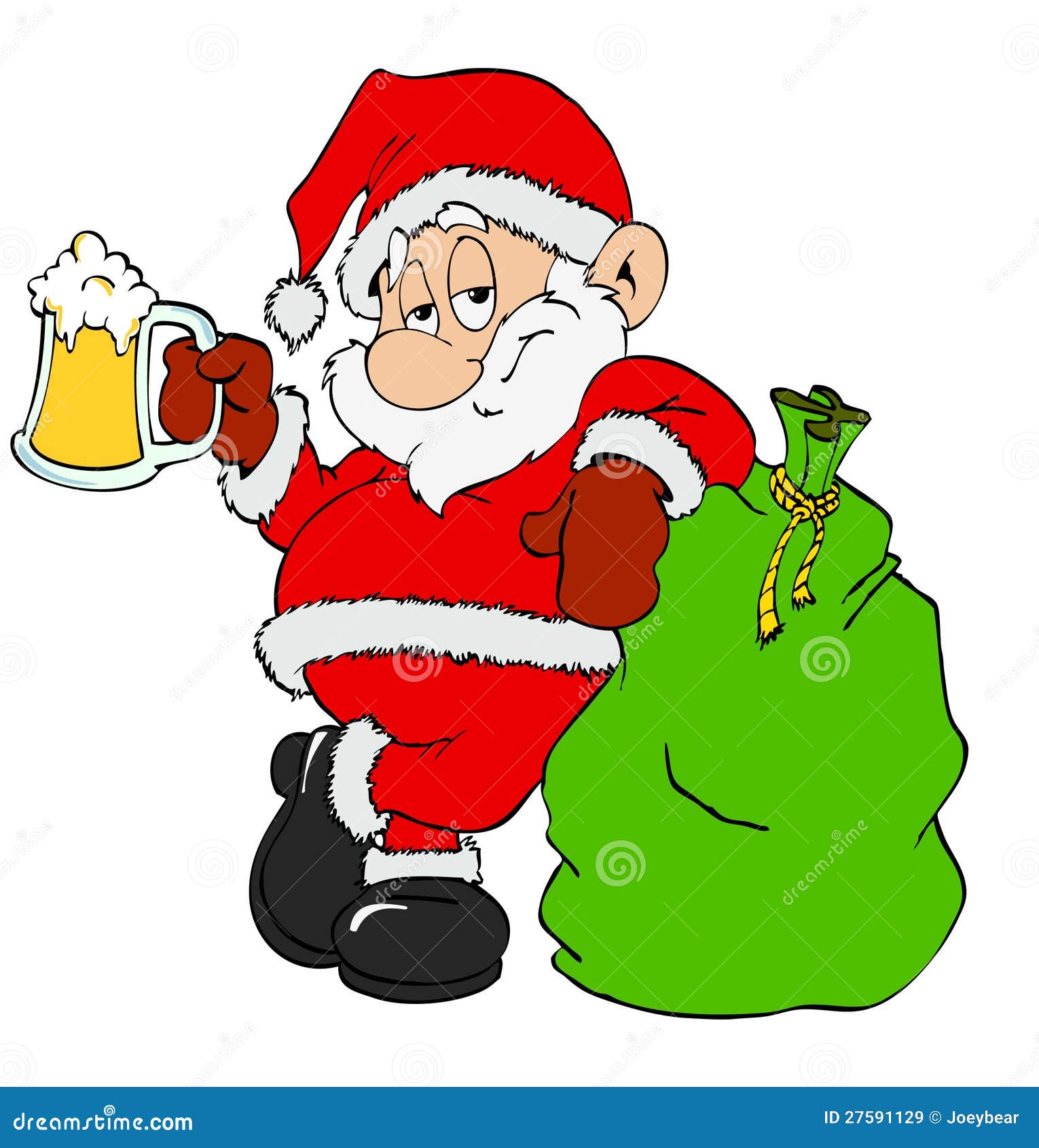 images libres de droits le père noël avec de la bière image