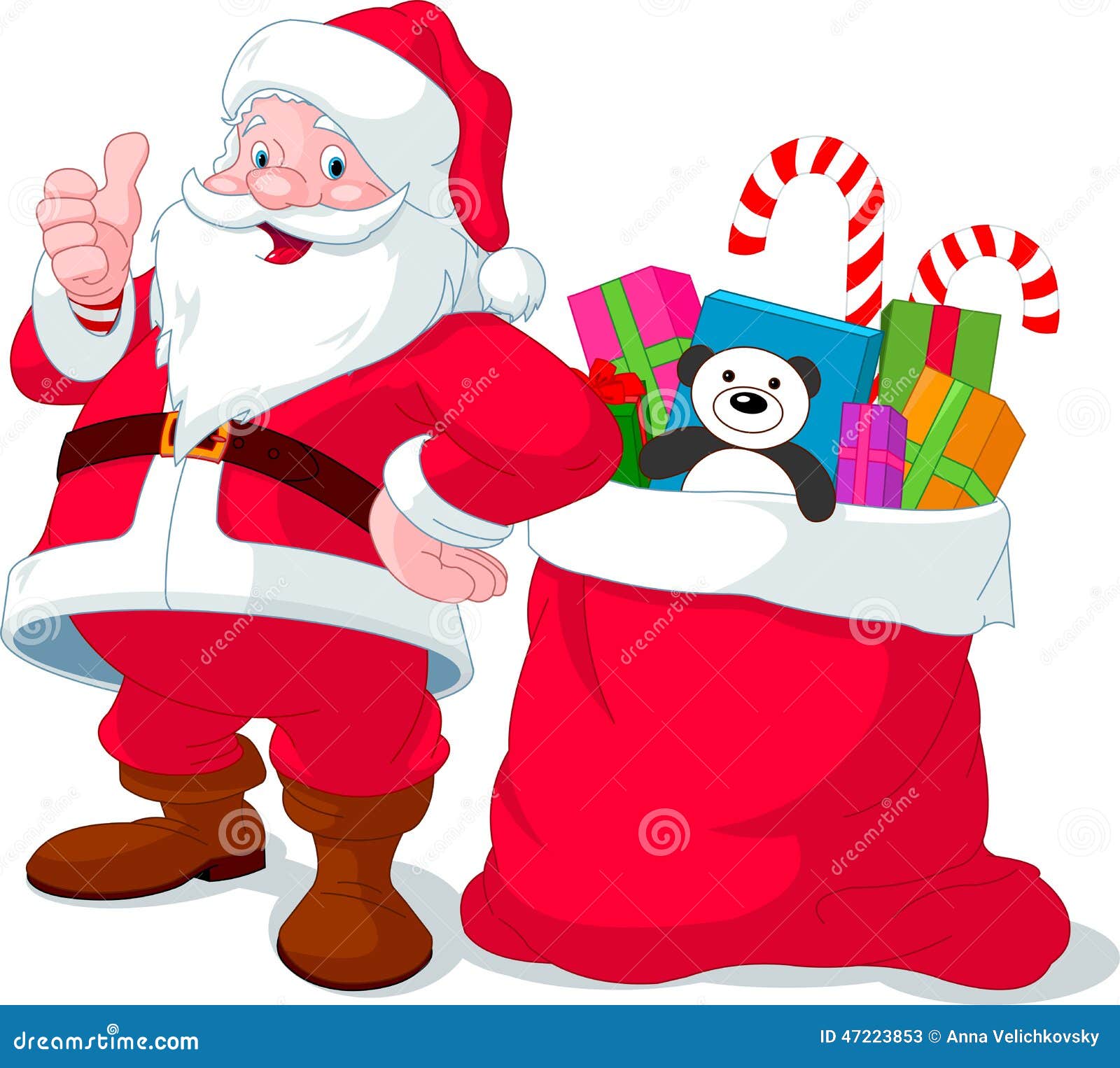 Le Pere Noel Avec Le Sac Plein Des Cadeaux Illustration De Vecteur Illustration Du Plein Pere 47223853