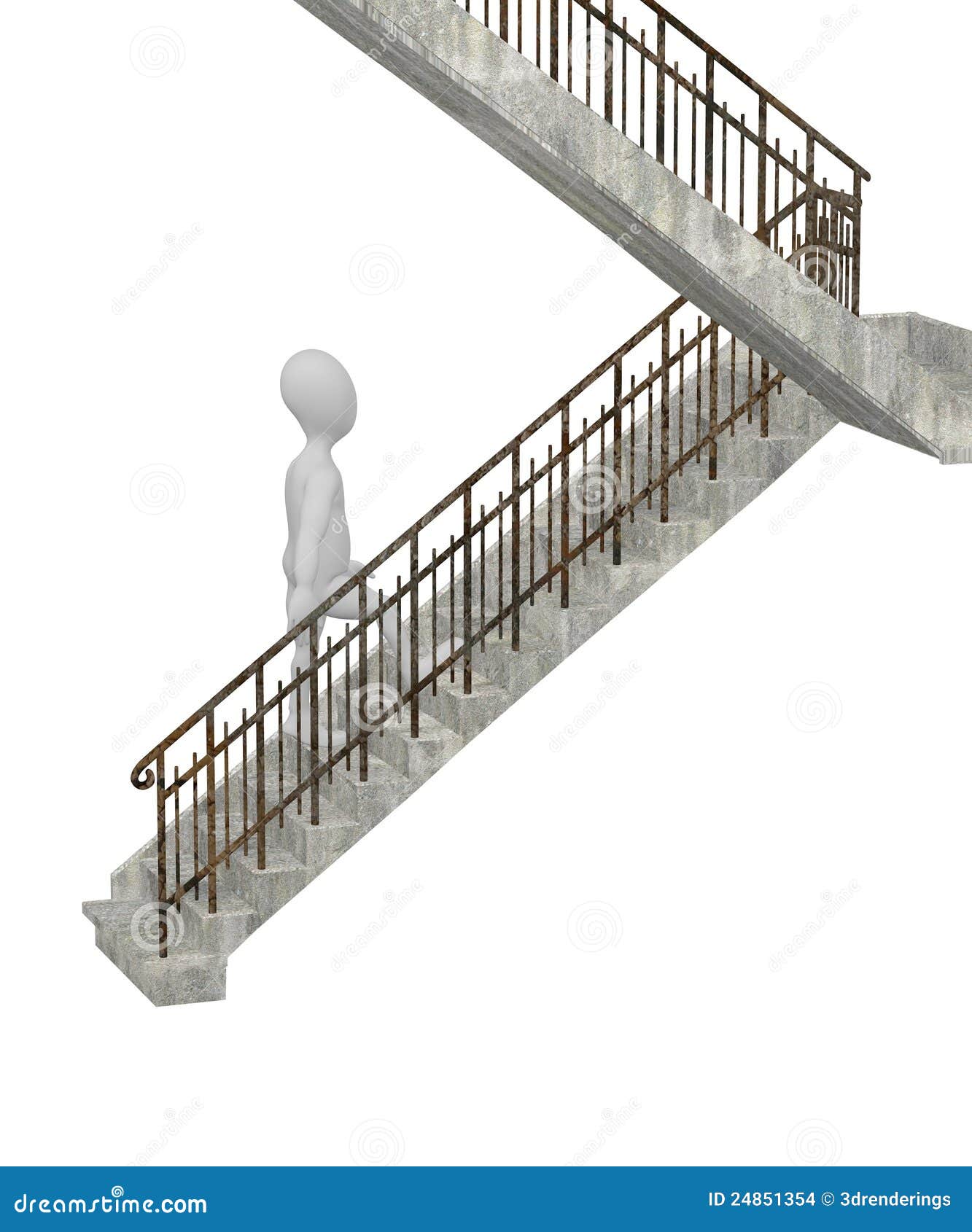 Le Personnage De Dessin  Anim  Marche  Sur Des Escaliers  