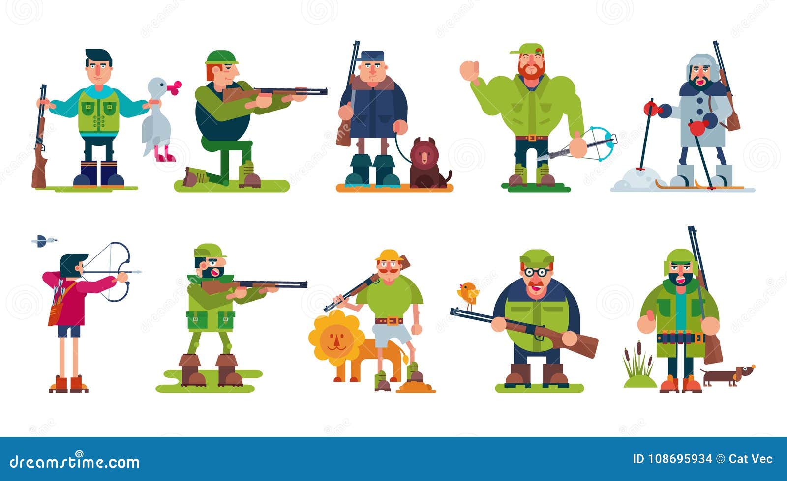 Le Personnage  De  Dessin Anim  De  Vecteur De  Chasseur De  La 