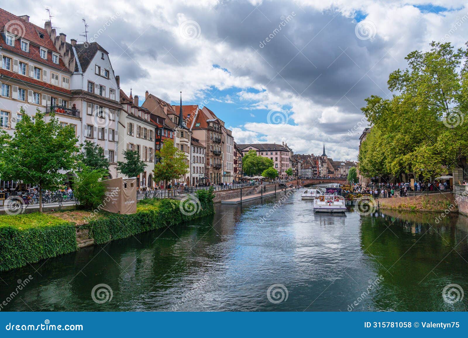 le petite france, the most picturesque district of old strasbourg. houses with reflection in waters of the ill channels