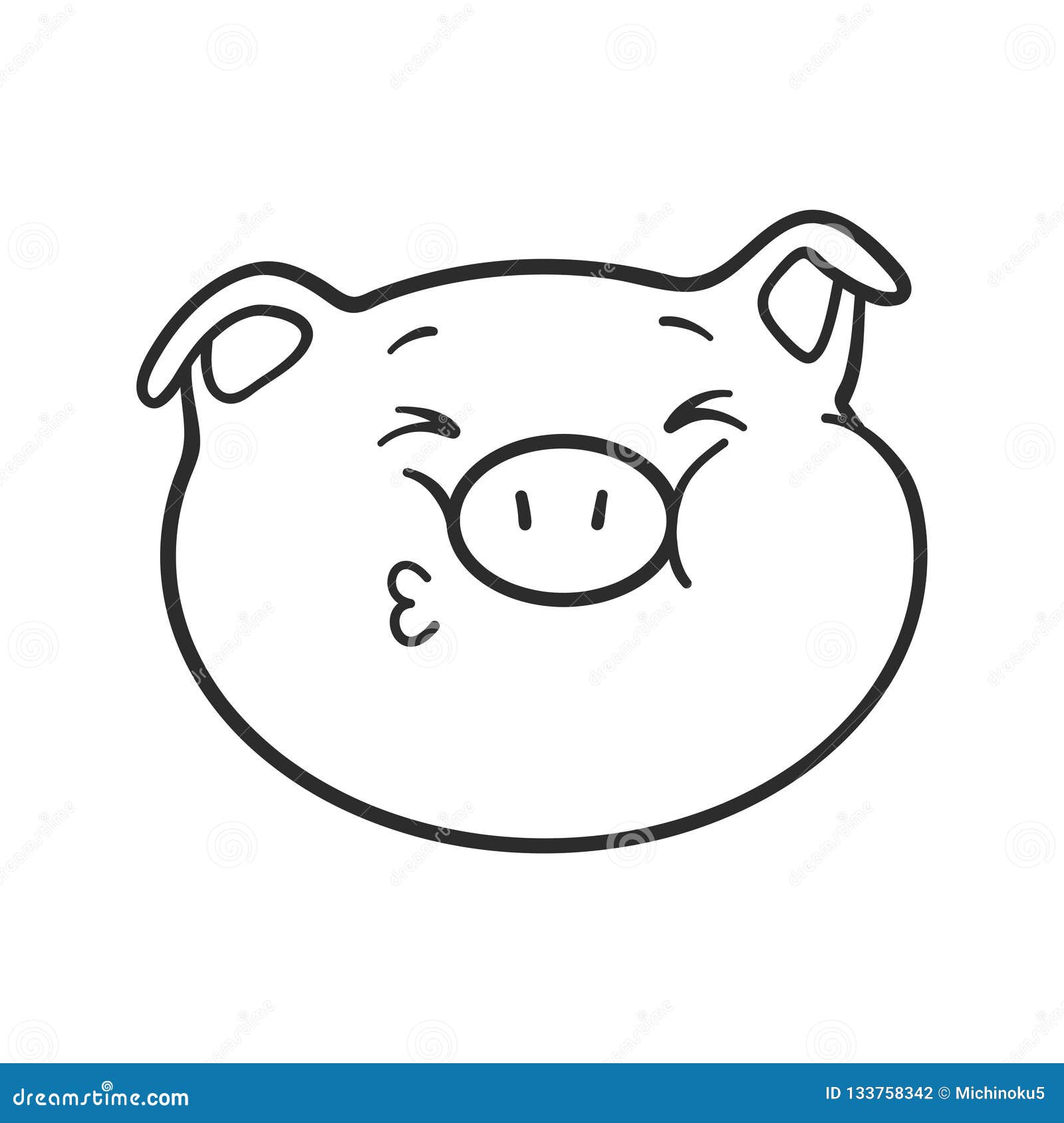 Le Porc Envoie Un Baiser Porc D Emoji Pour Livre De Coloriage Illustration De Vecteur Illustration Du Coloriage Emoji 133758342