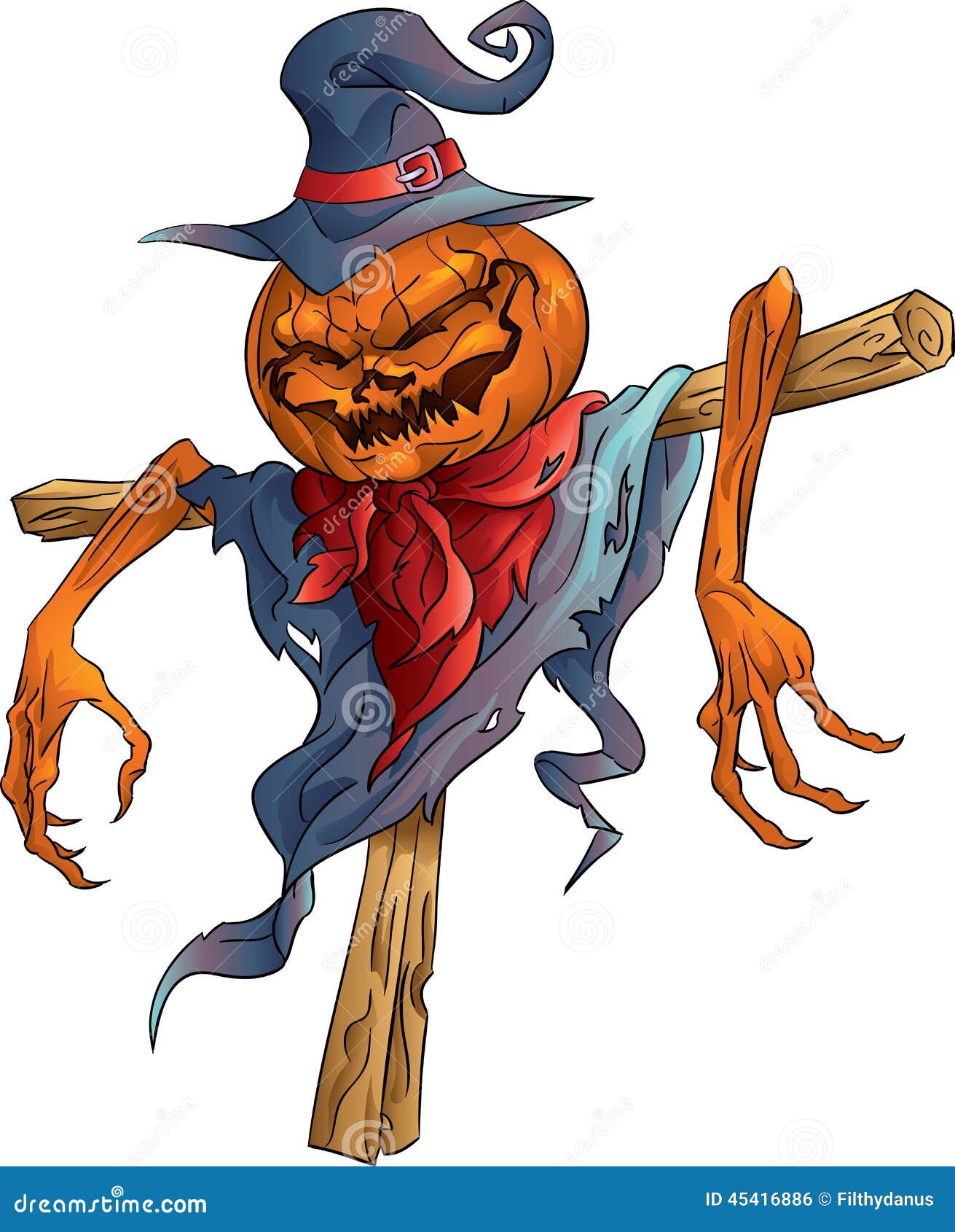 Le Potiron-épouvantail Halloween A Isolé Illustration de Vecteur