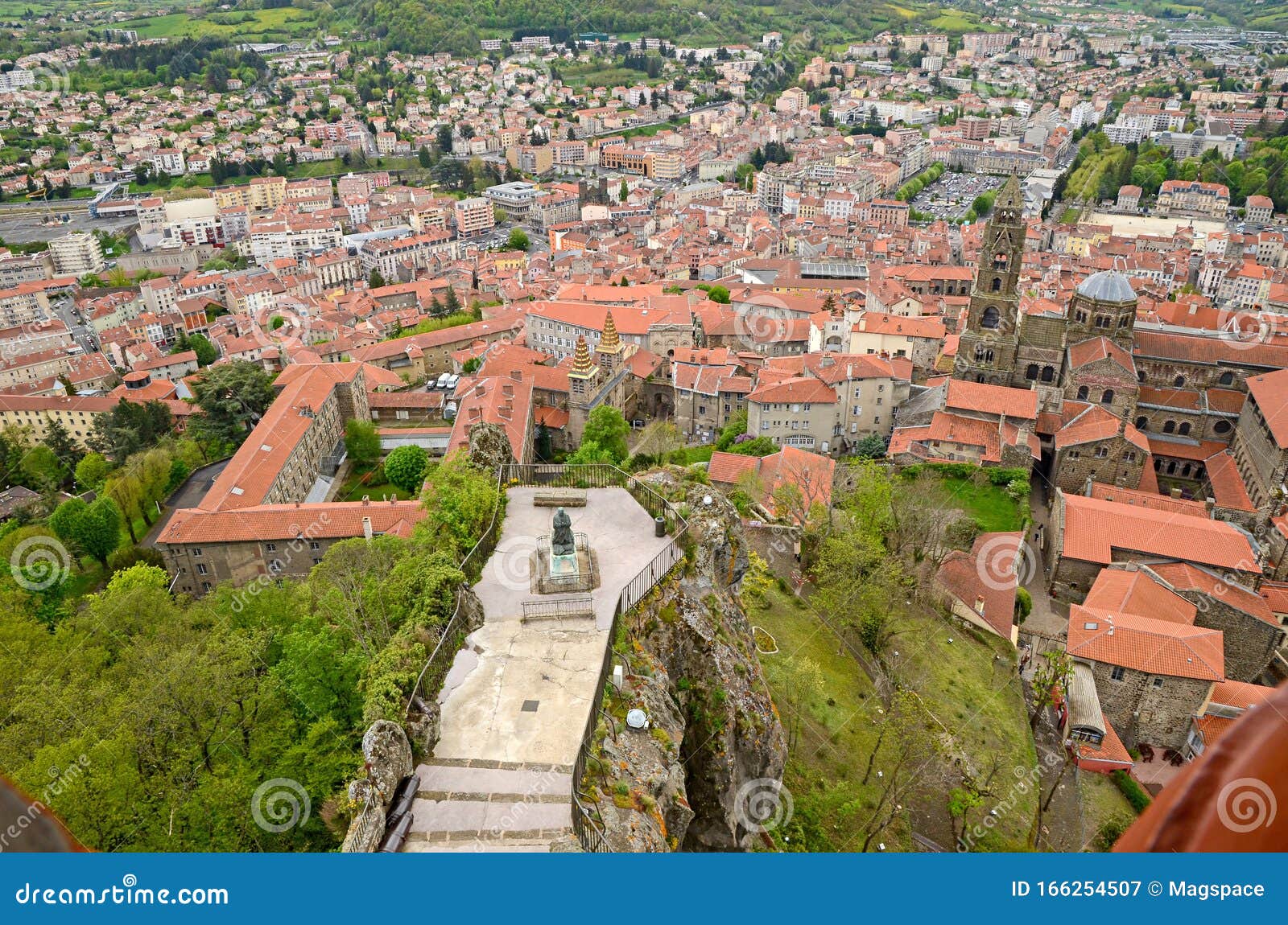 The Hill View on Le Puy Cathedral in Puy-en-Velay in France Stock Image ...
