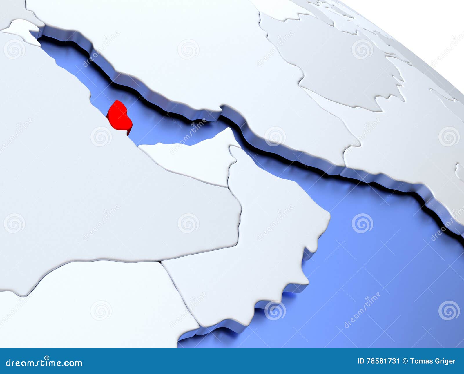 Le Qatar Sur La Carte Du Monde Illustration Stock