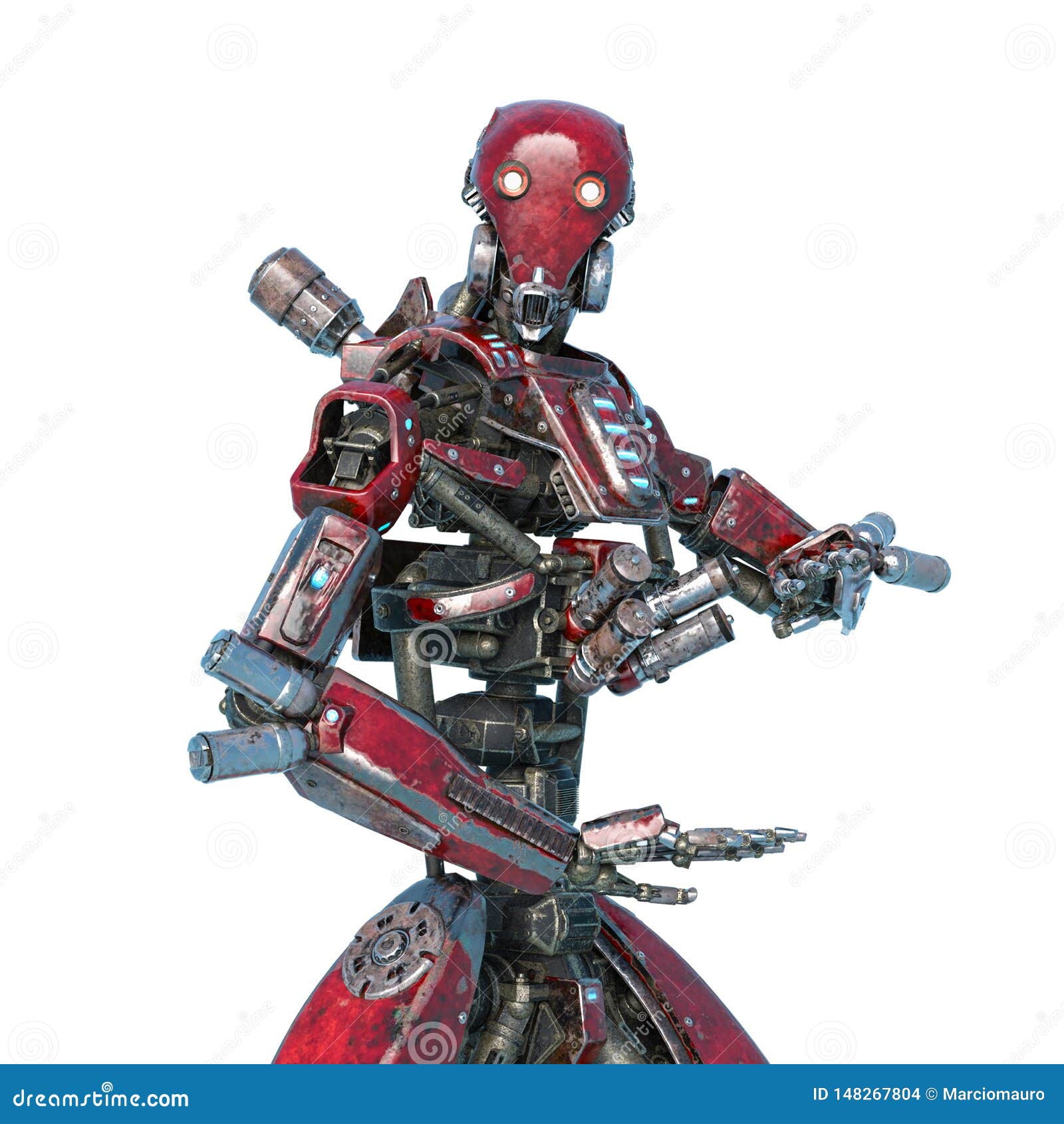 Ninja Robot is Ready in a White Background Illustration Stock -  Illustration du chasseur, machine: 148267804