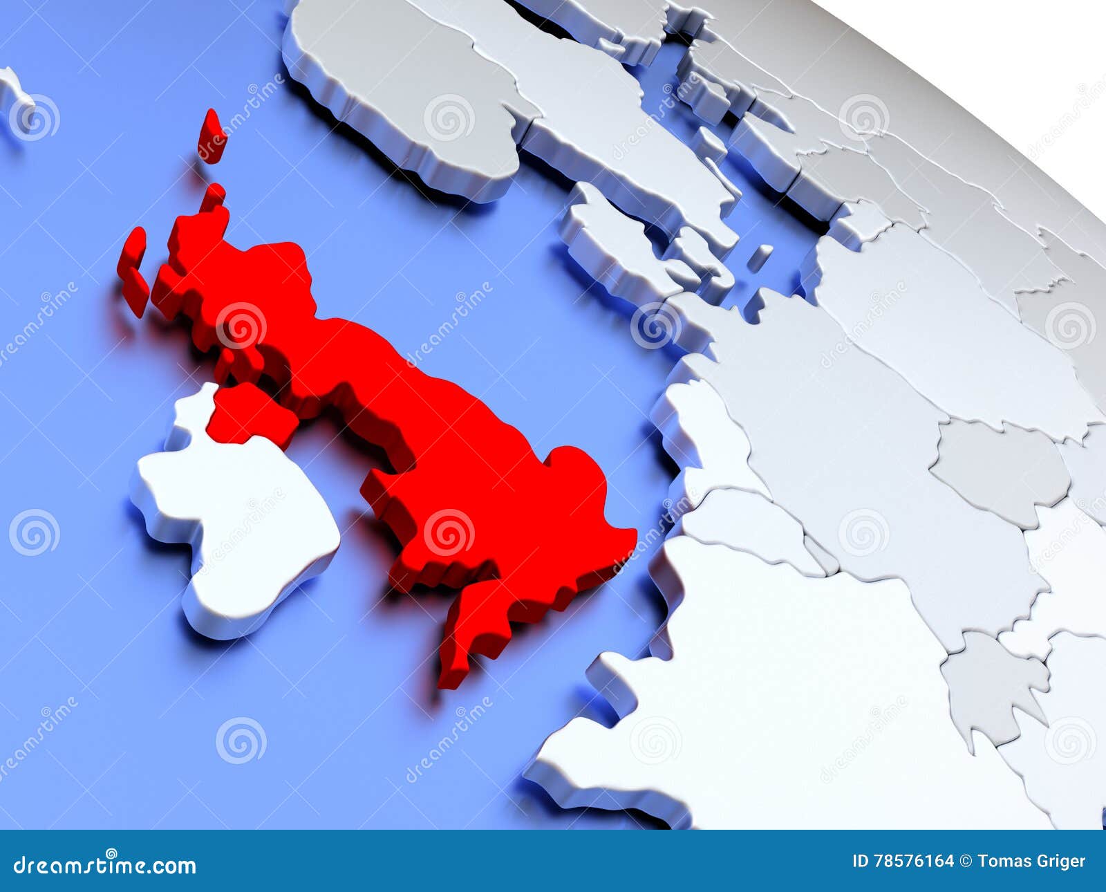 Le Royaume Uni Sur La Carte Du Monde Illustration Stock