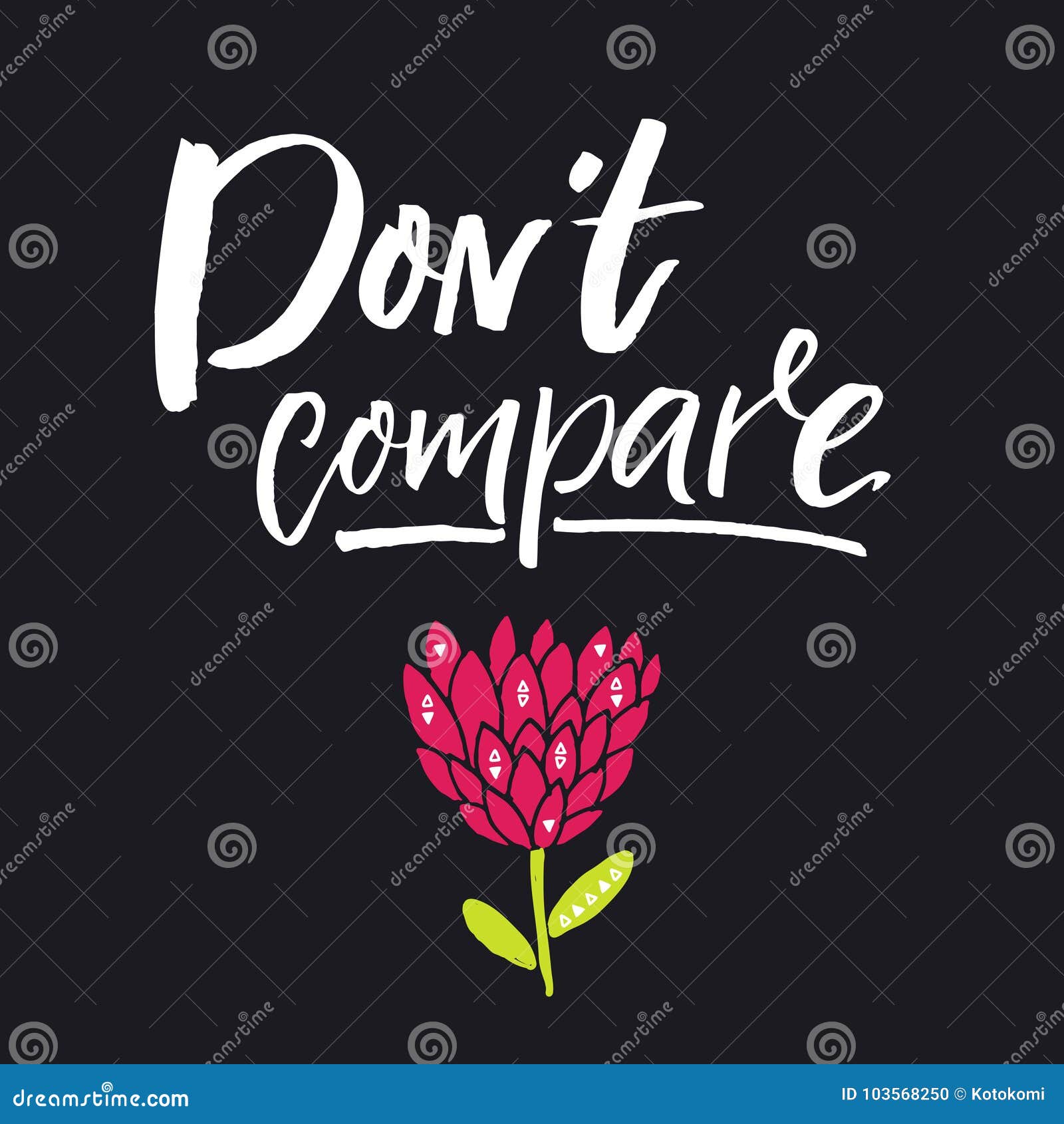 Le T De Don Comparent Expression Inspiree Citation De Motivation Pour Des Affiches Et Cartes Lettrage De Brosse Sur Le Fond No Illustration De Vecteur Illustration Du Affiche Progres