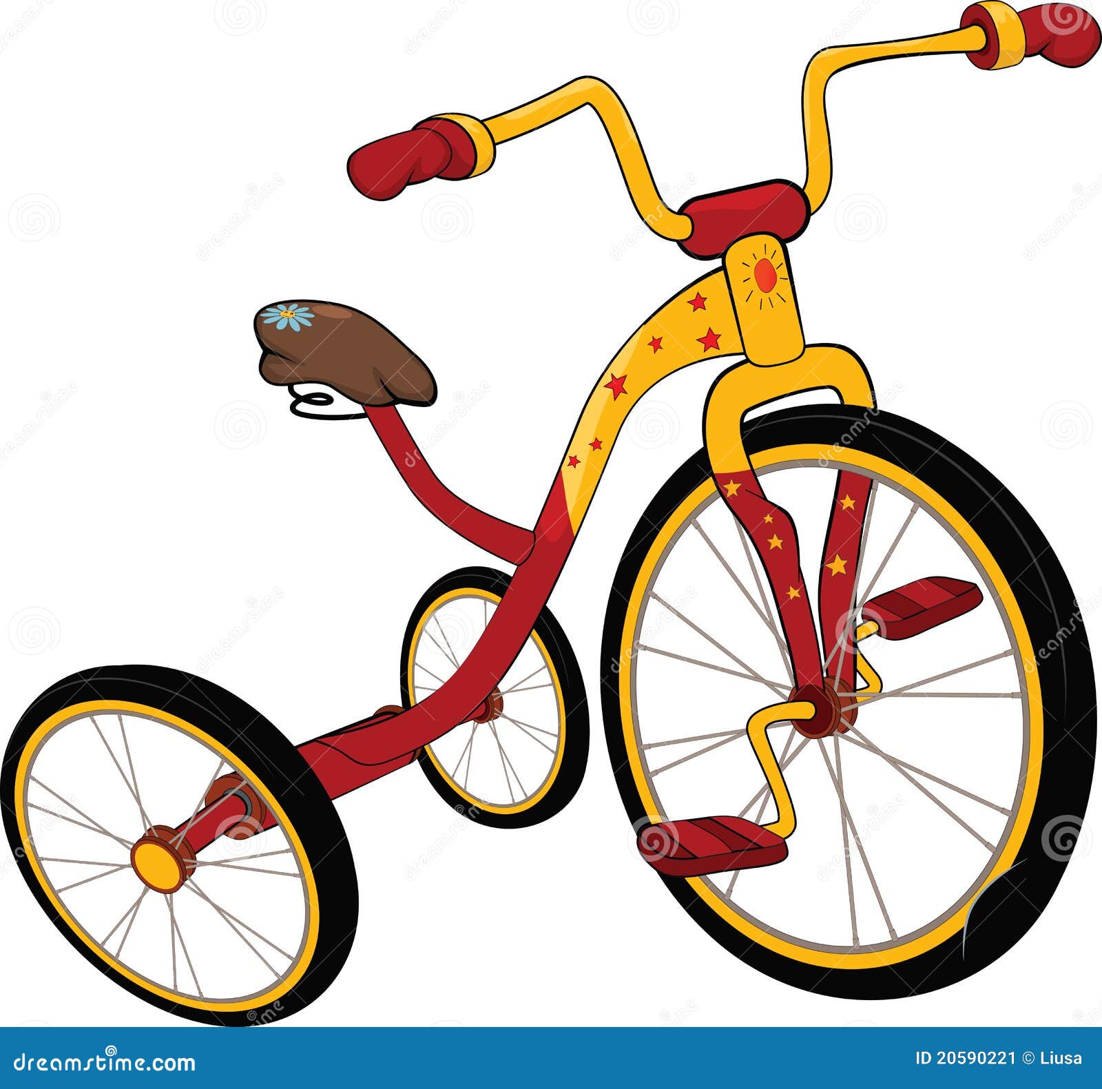 Le Tricycle D'enfants. Dessin Animé Illustration de Vecteur