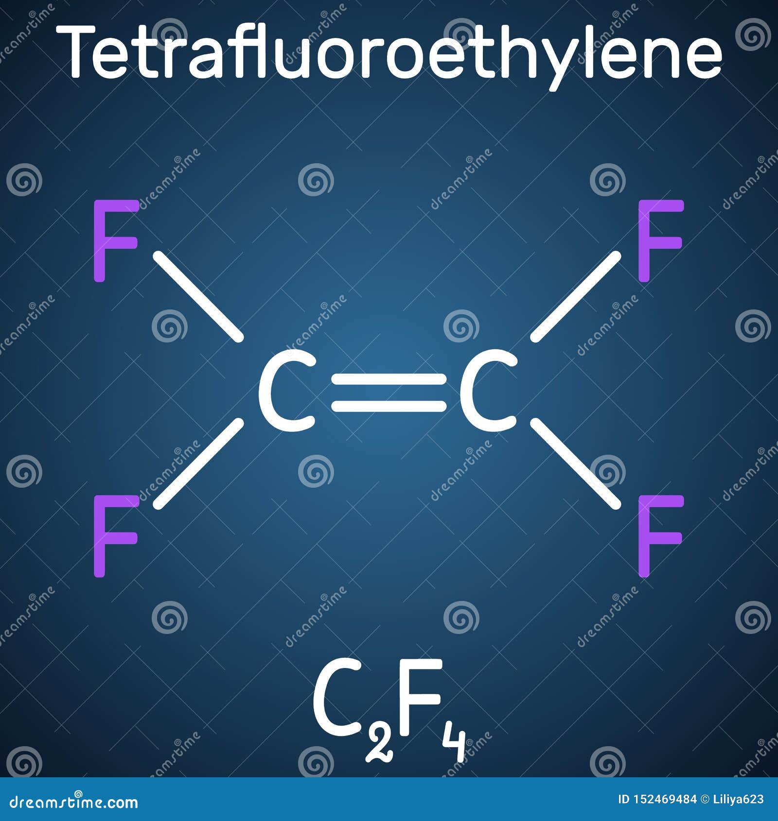 Le tétrafluoroéthylène ou la molécule de TFE, est un monomère de polytétrafluoroéthylène ou de PTFE Il appartient à la famille de