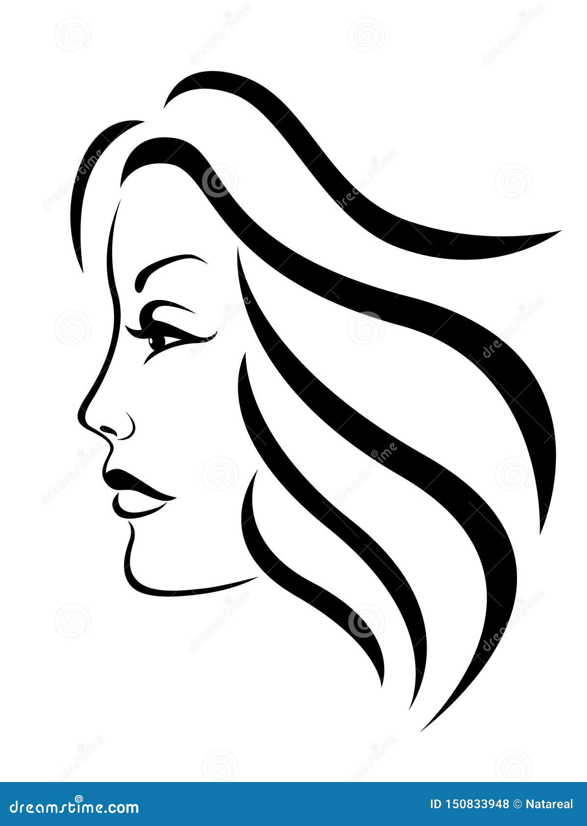 Le Visage Abstrait D Une Femme Charmante Illustration De Vecteur Illustration Du Visage Femme 150833948