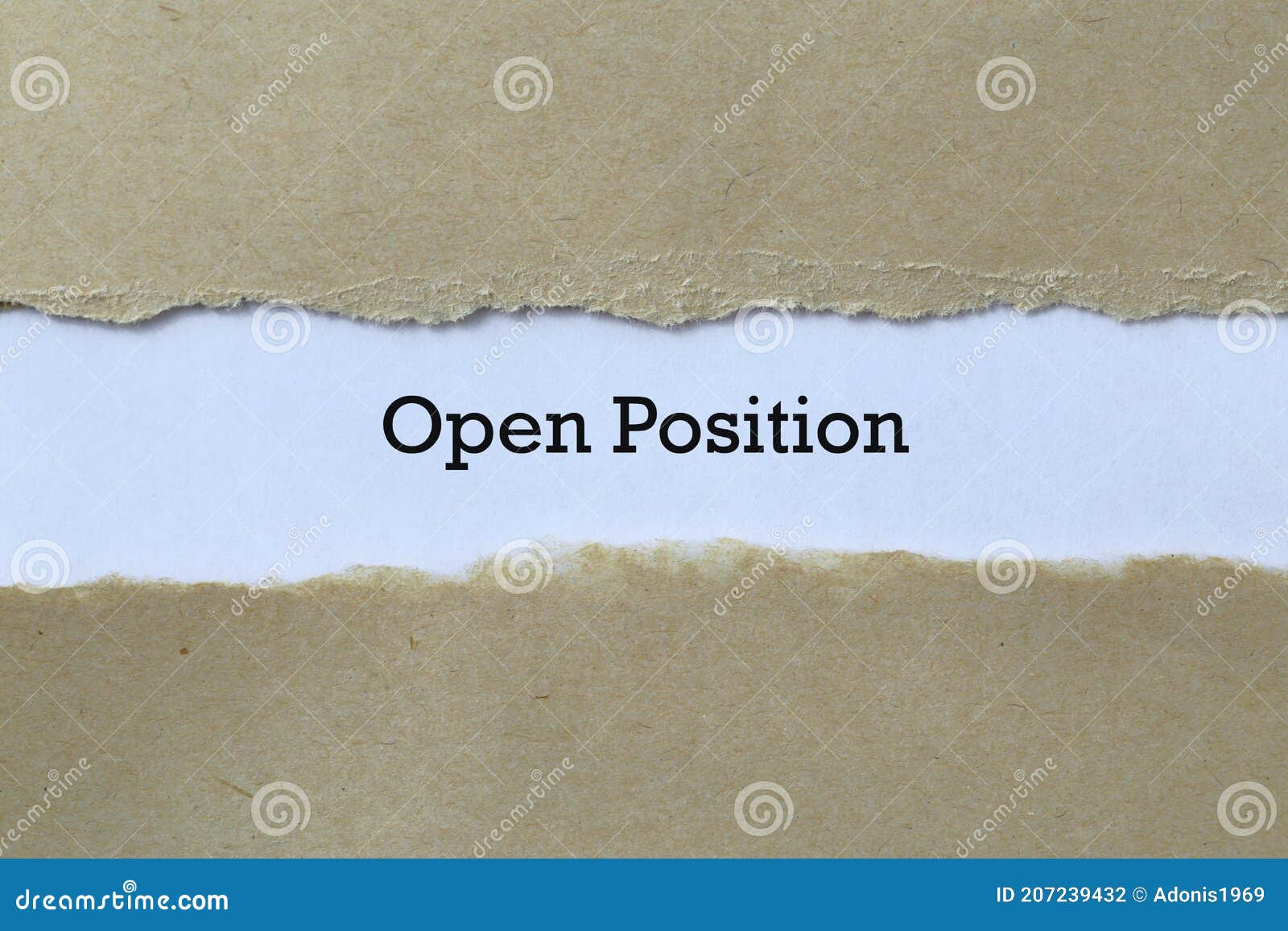 open position on paper