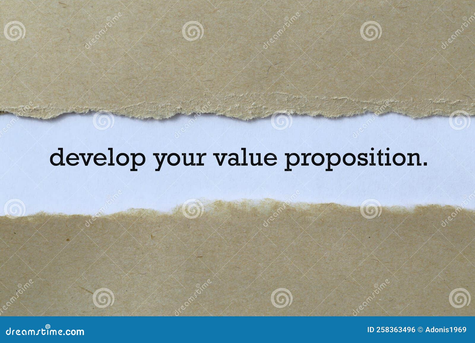 Develop Your Value Proposition on White Paper Stock Photo Image of