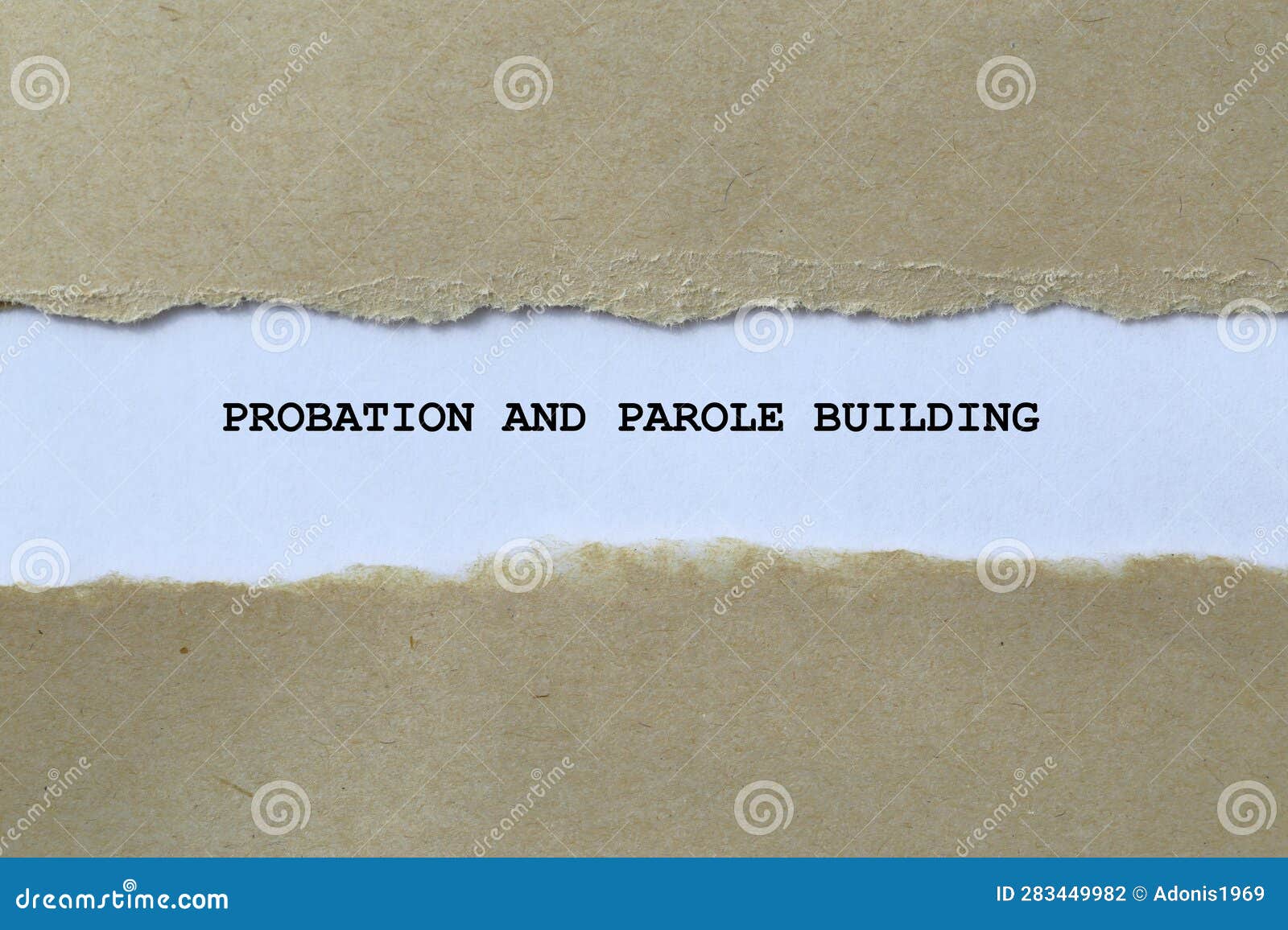 probation and parole building on white paper
