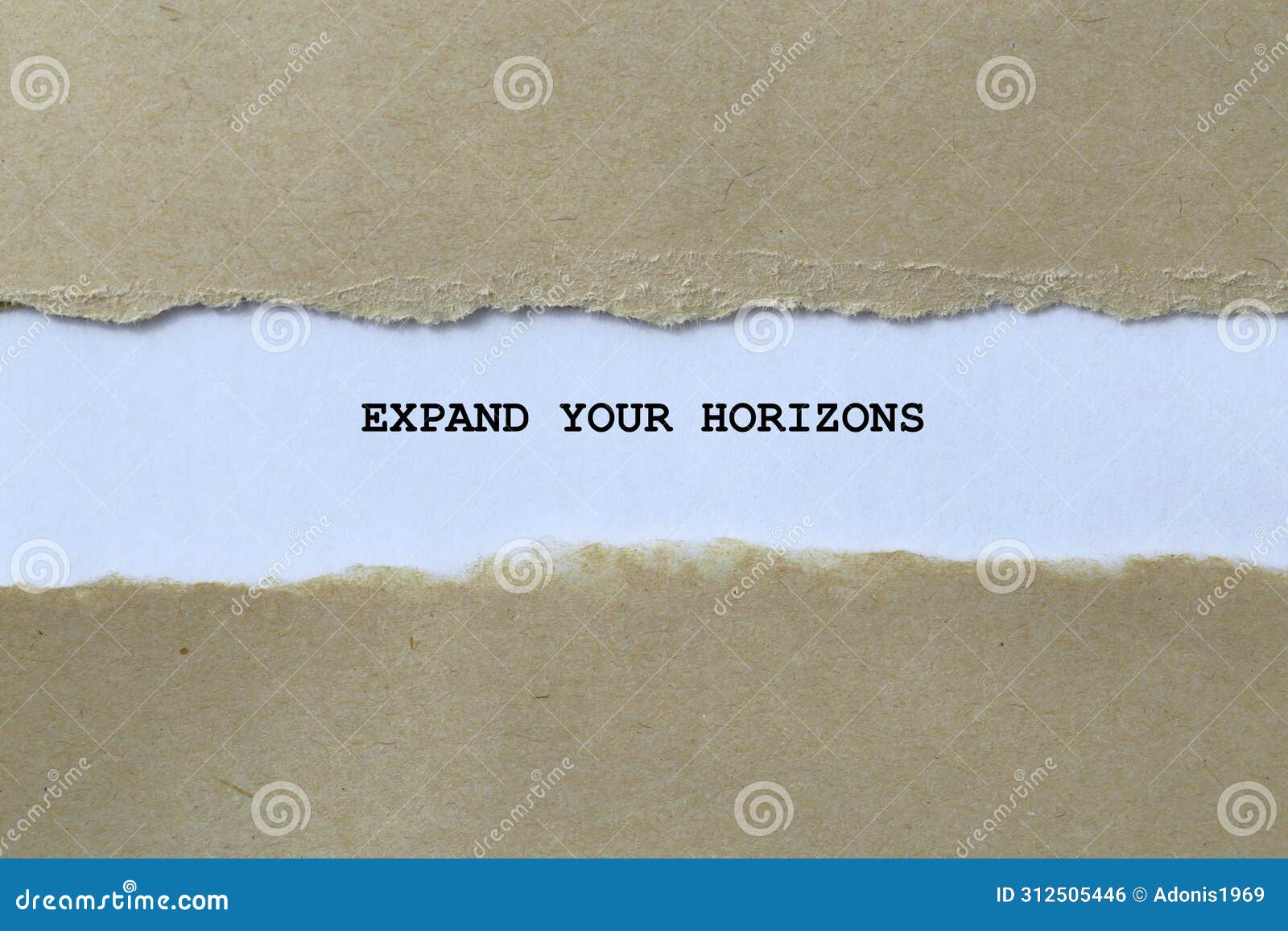 expand your horizons on white paper