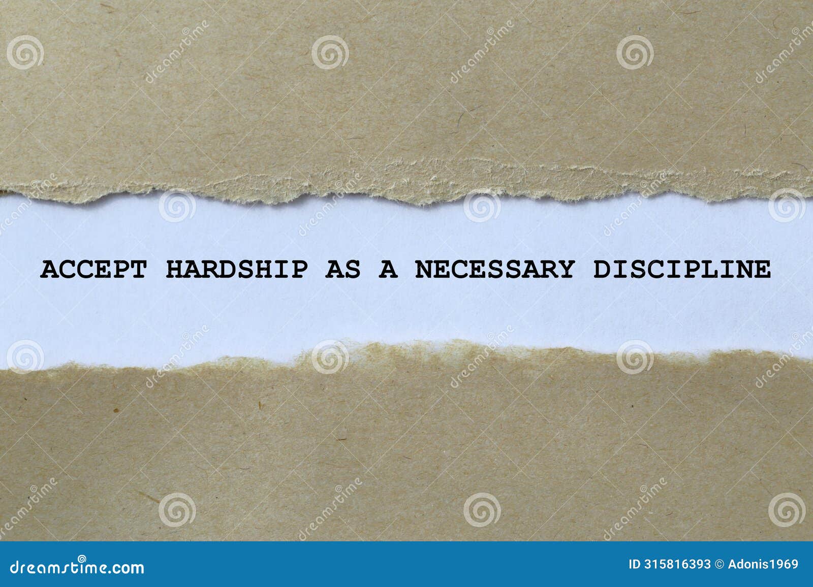 accept hardship as a necessary discipline on white paper