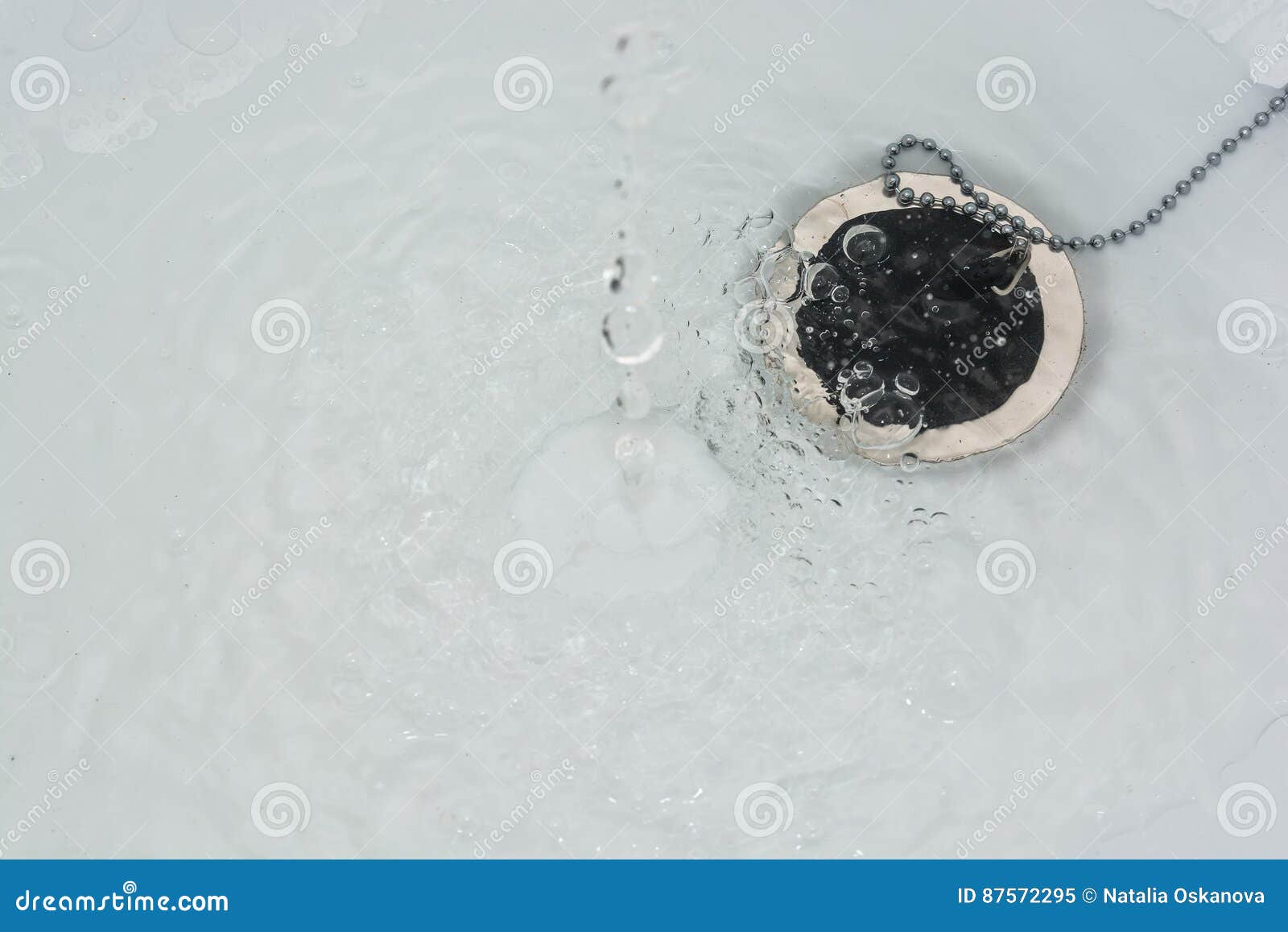 Lead with chain in bathtub stock image. Image of lead 87572295