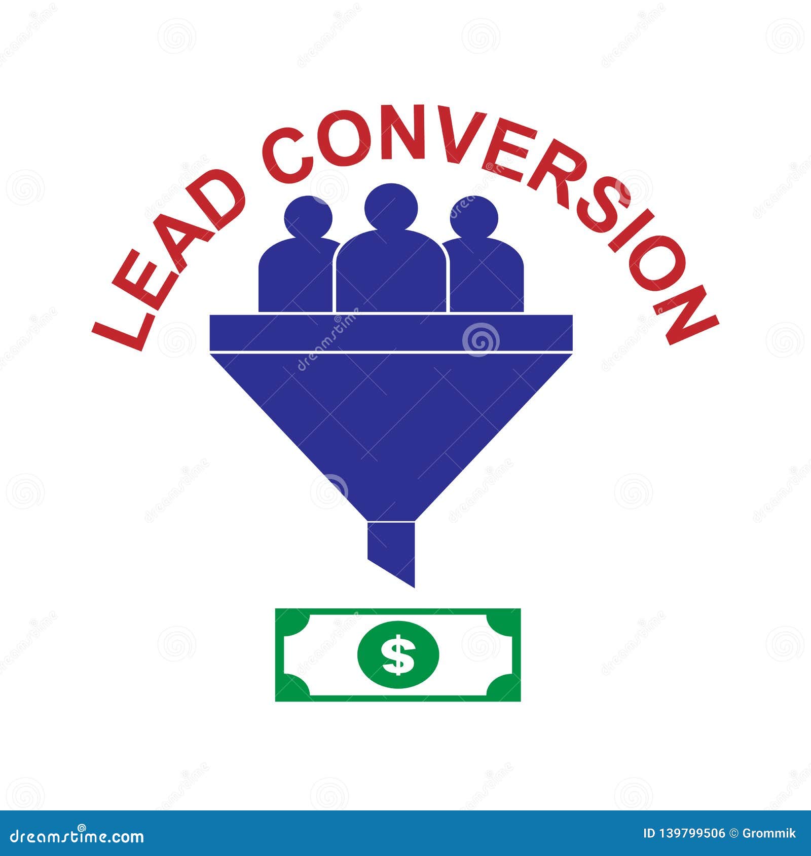 Lead Conversion, Simple Icon for sites, Blogs and Apps Stock Vector