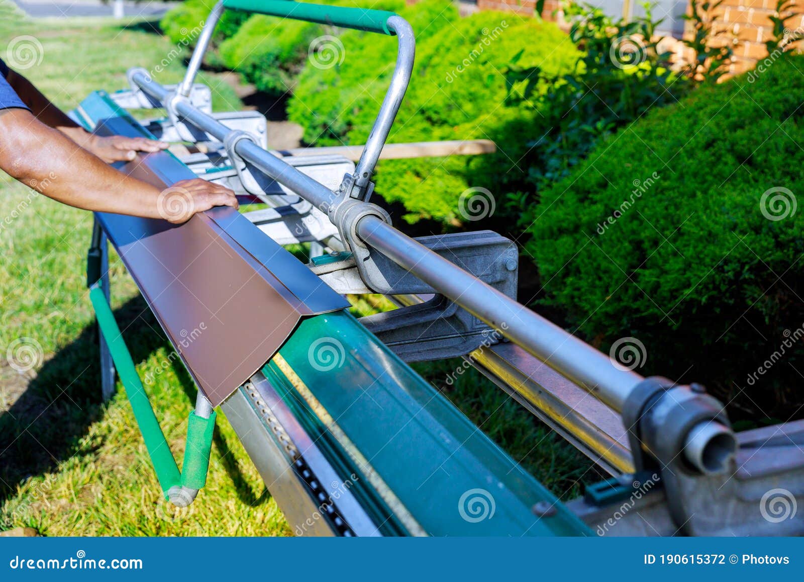 Lead Flashing Workers on a Roof Stock Photo Image of design