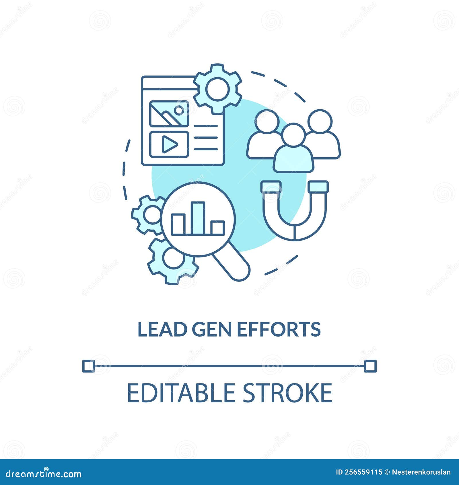 Lead Gen Efforts Turquoise Concept Icon Stock Vector Illustration of