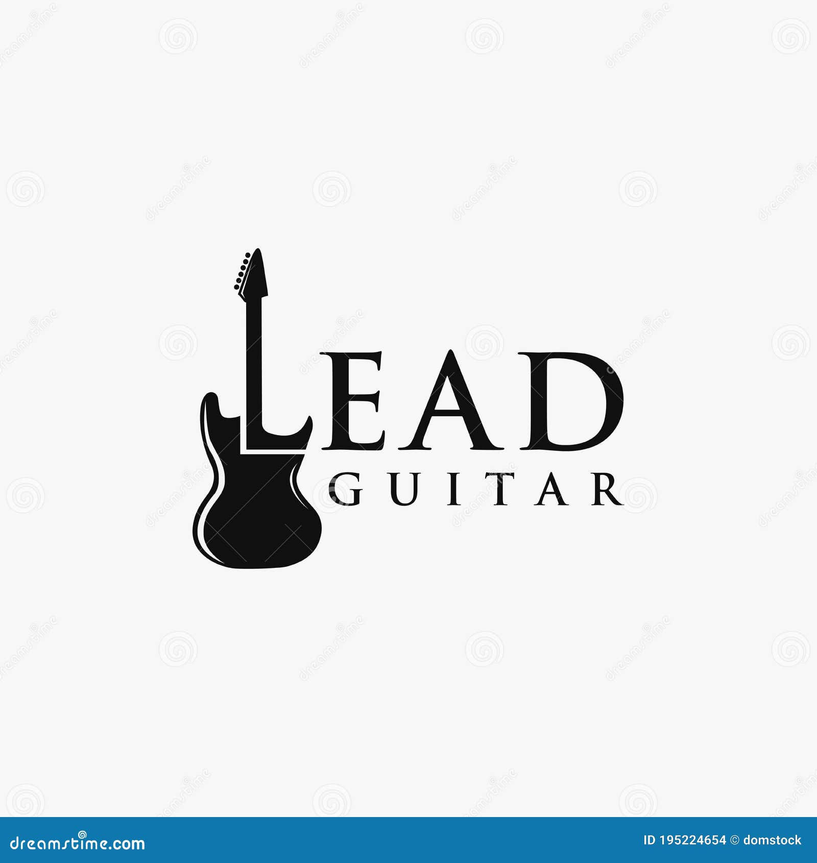 Lead Guitar Wordmark Logo Vector Template Stock Vector Illustration of music, icon 195224654