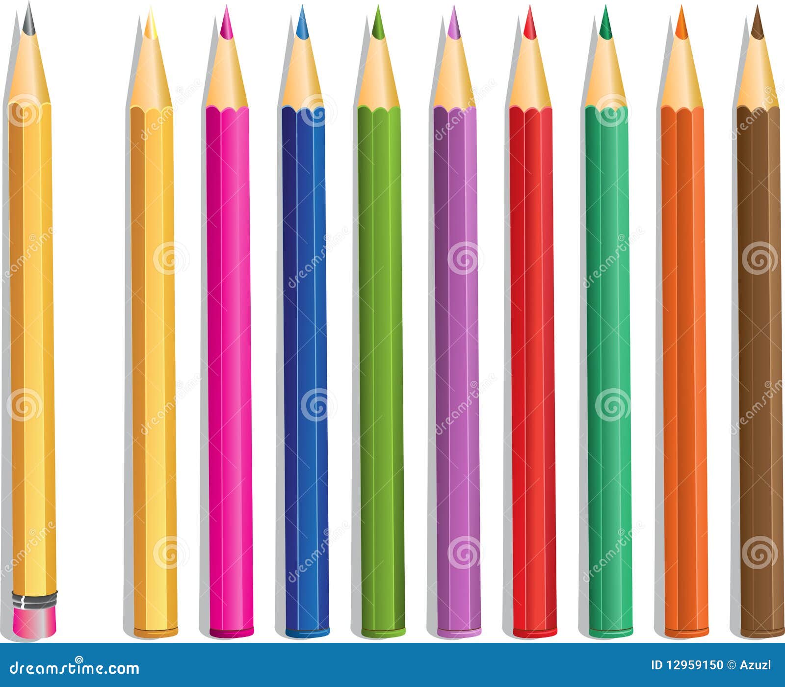 Lead Pencil and Color Pencils Stock Vector Illustration of modern