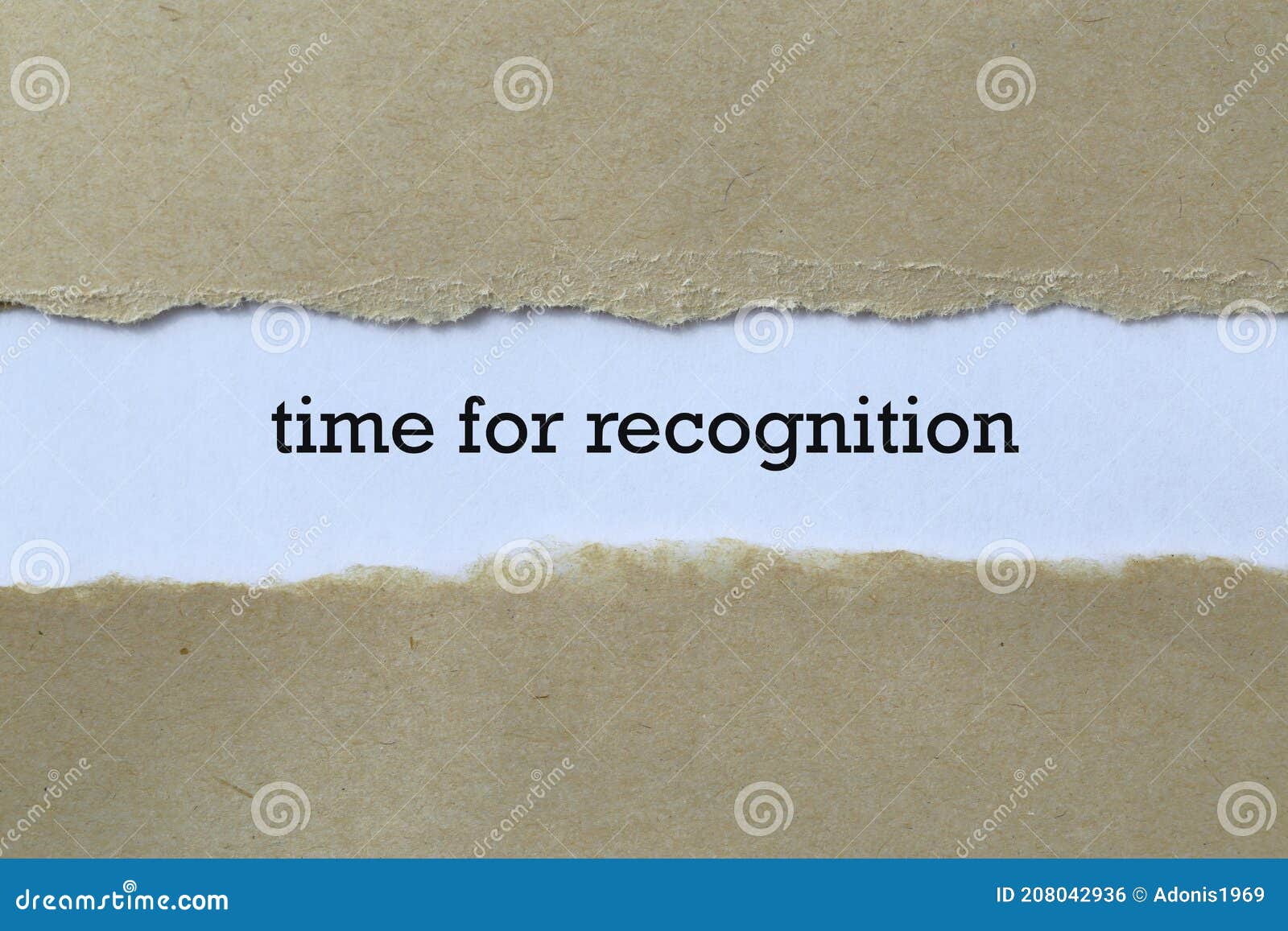 time for recognition on paper