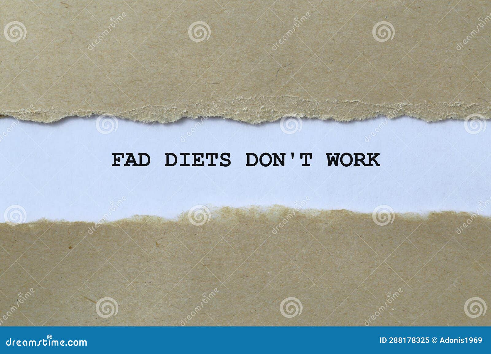 fad diets don't work on white paper