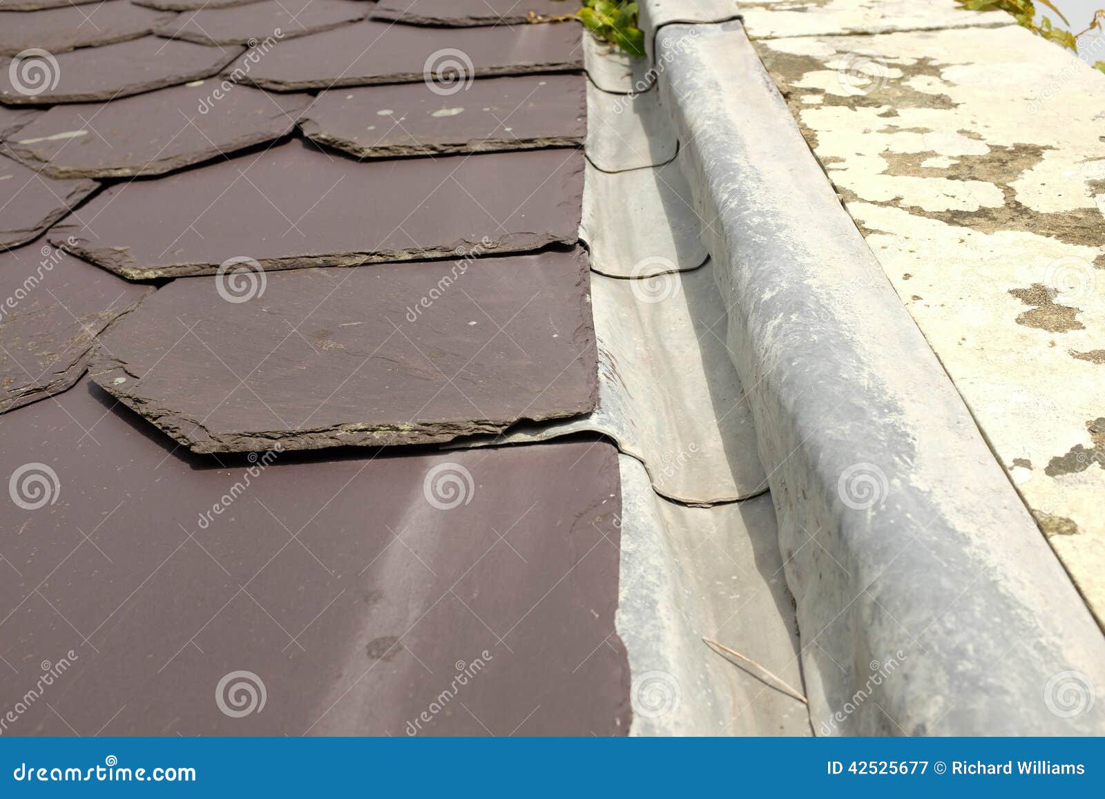 Lead valley edge. stock image. Image of building, roof 42525677