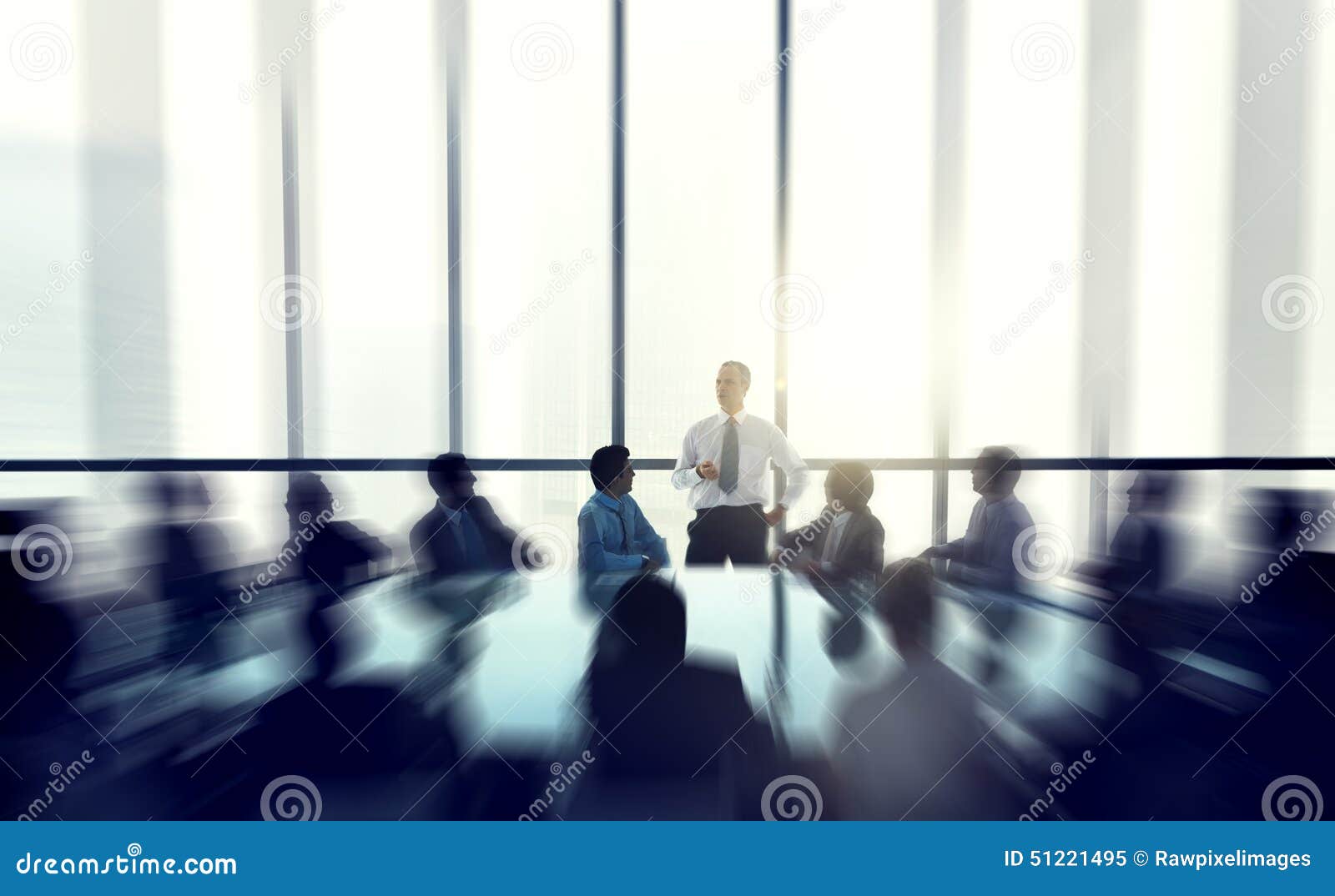 The Leader of the Business People Giving a Speech Conference Stock