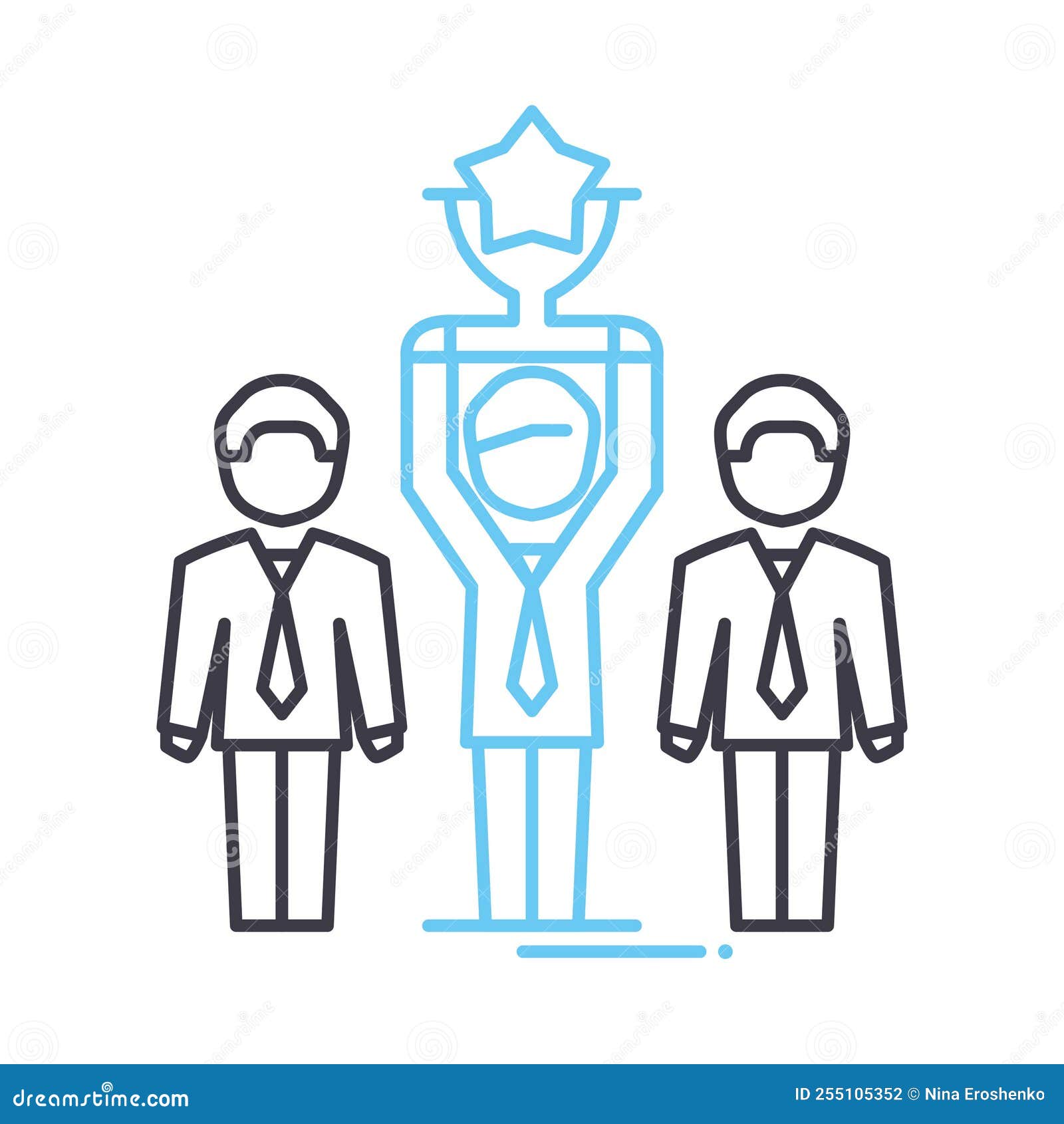 Leader Employee Line Icon, Outline Symbol, Vector Illustration
