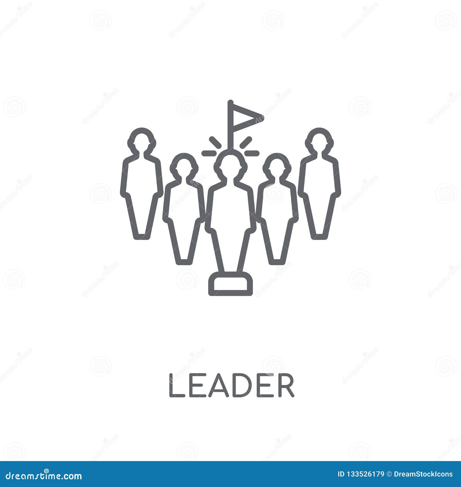 Leader Linear Icon. Modern Outline Leader Logo Concept on White