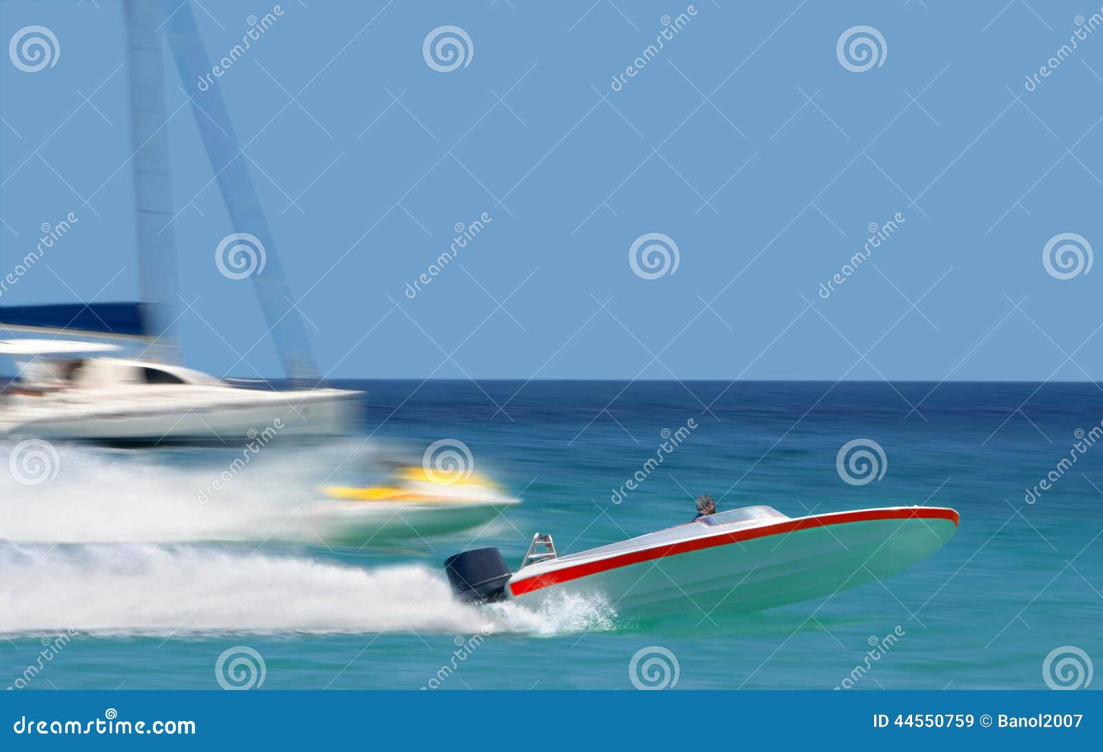 leader. racing of speedy boats.