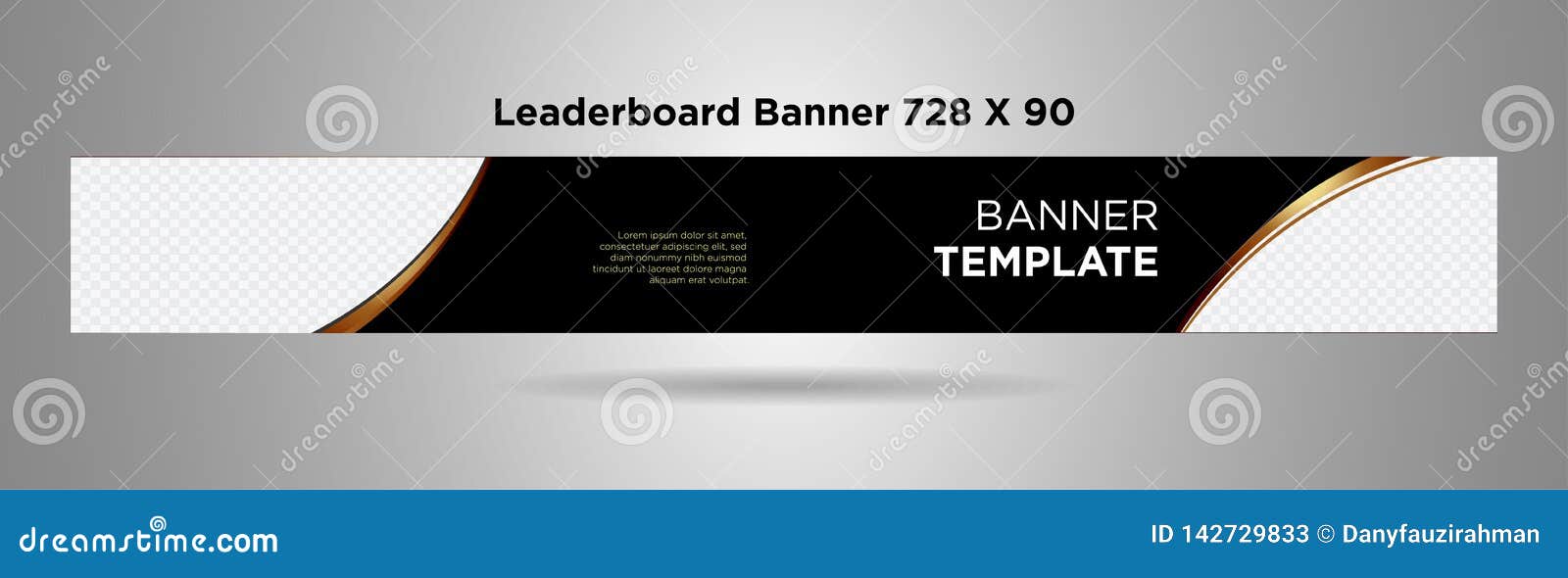 Leaderboard Banner 728x90 Black Gold Simple Design Vector 04 Stock Vector Illustration Of Gold Internet 142729833