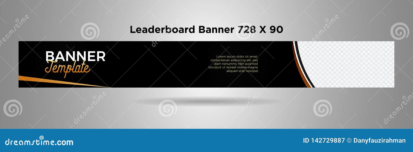 Leaderboard Banner 728x90 Black Gold Simple Design Vector 03 Stock Illustration Illustration Of 728x90 Geometric 142729887