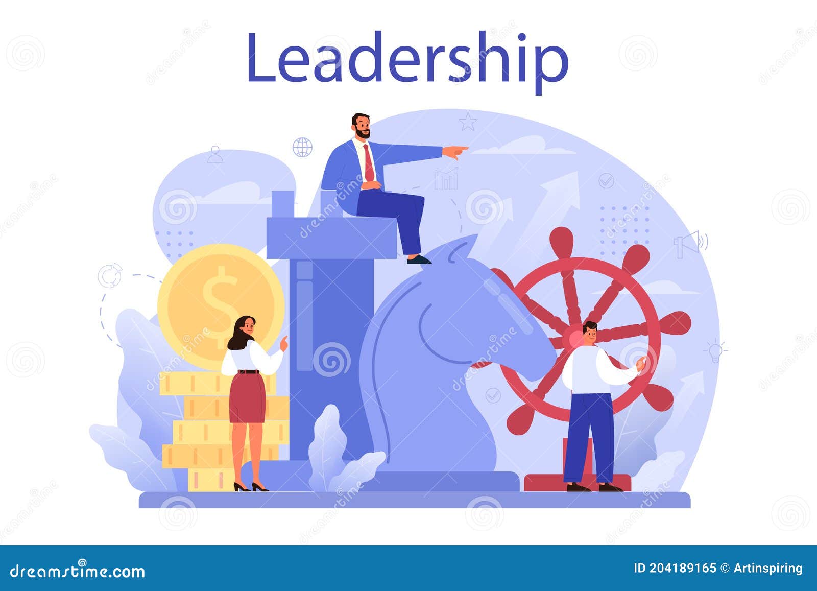 Leadership Concept. Manager Leading a Workteam Stock Vector ...