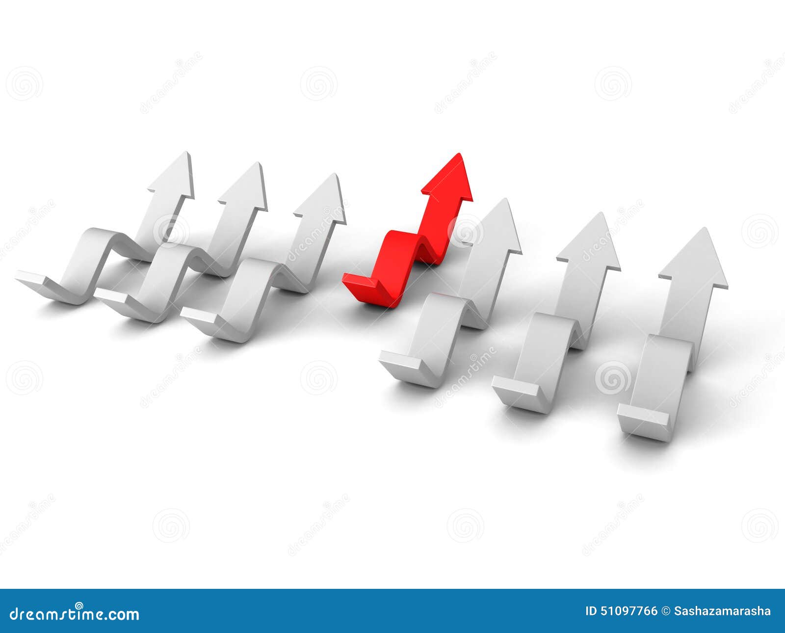 Leadership Concept with Red Arrow from Gray Group Stock Illustration