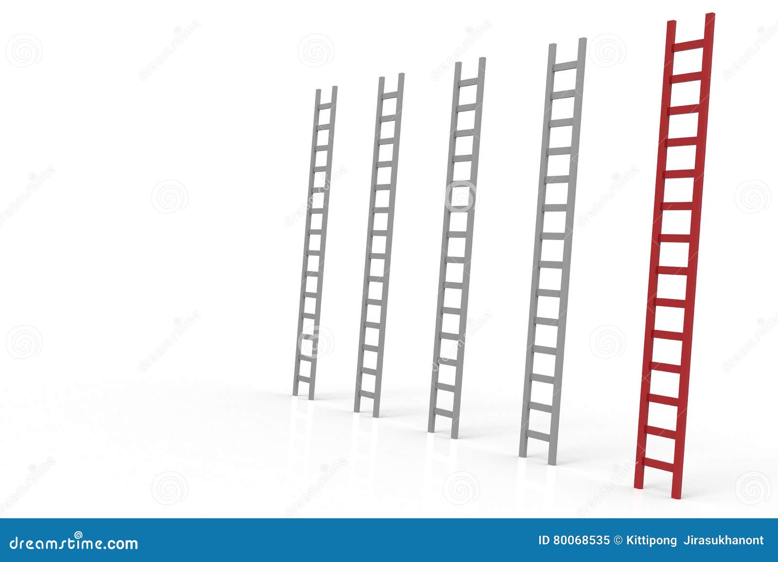 Leadership Concept with Red Ladder Stock Illustration Illustration of