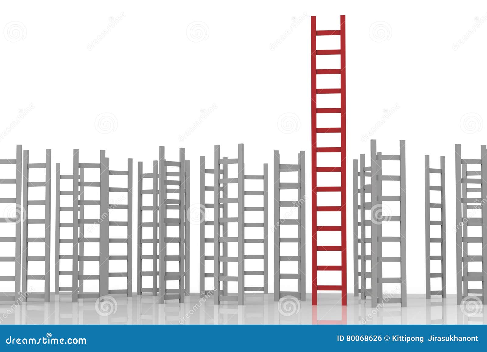 Leadership Concept with Red Ladder Stock Illustration Illustration of