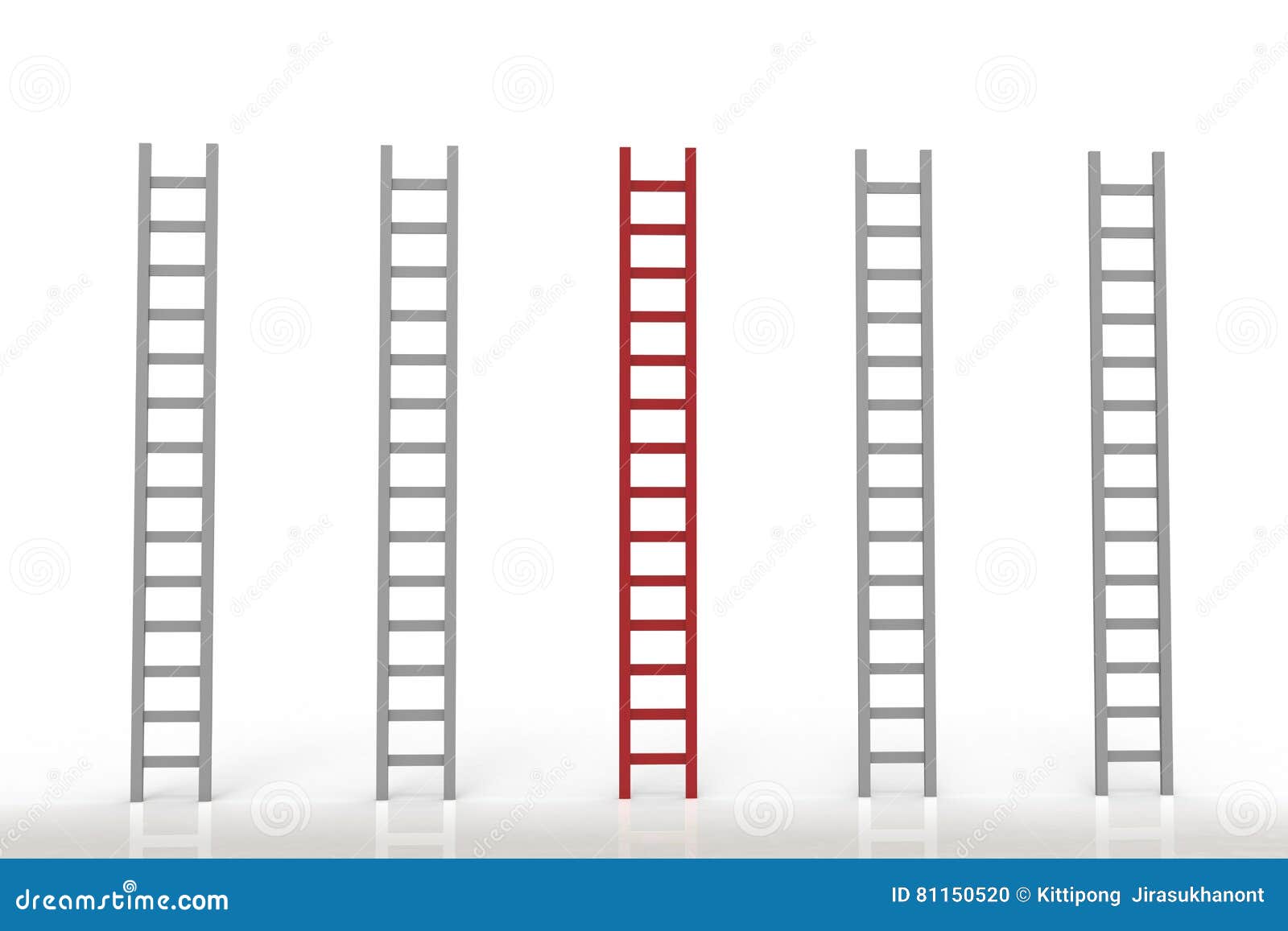 Leadership Concept with Red Ladder Stock Illustration Illustration of