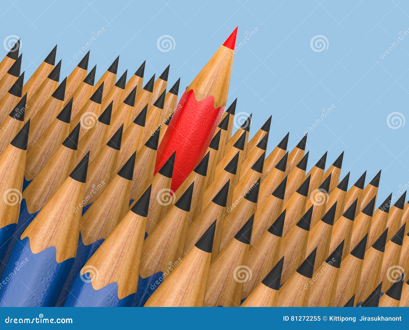 Leadership Concept with Red Pencil Stock Image - Image of distinction ...