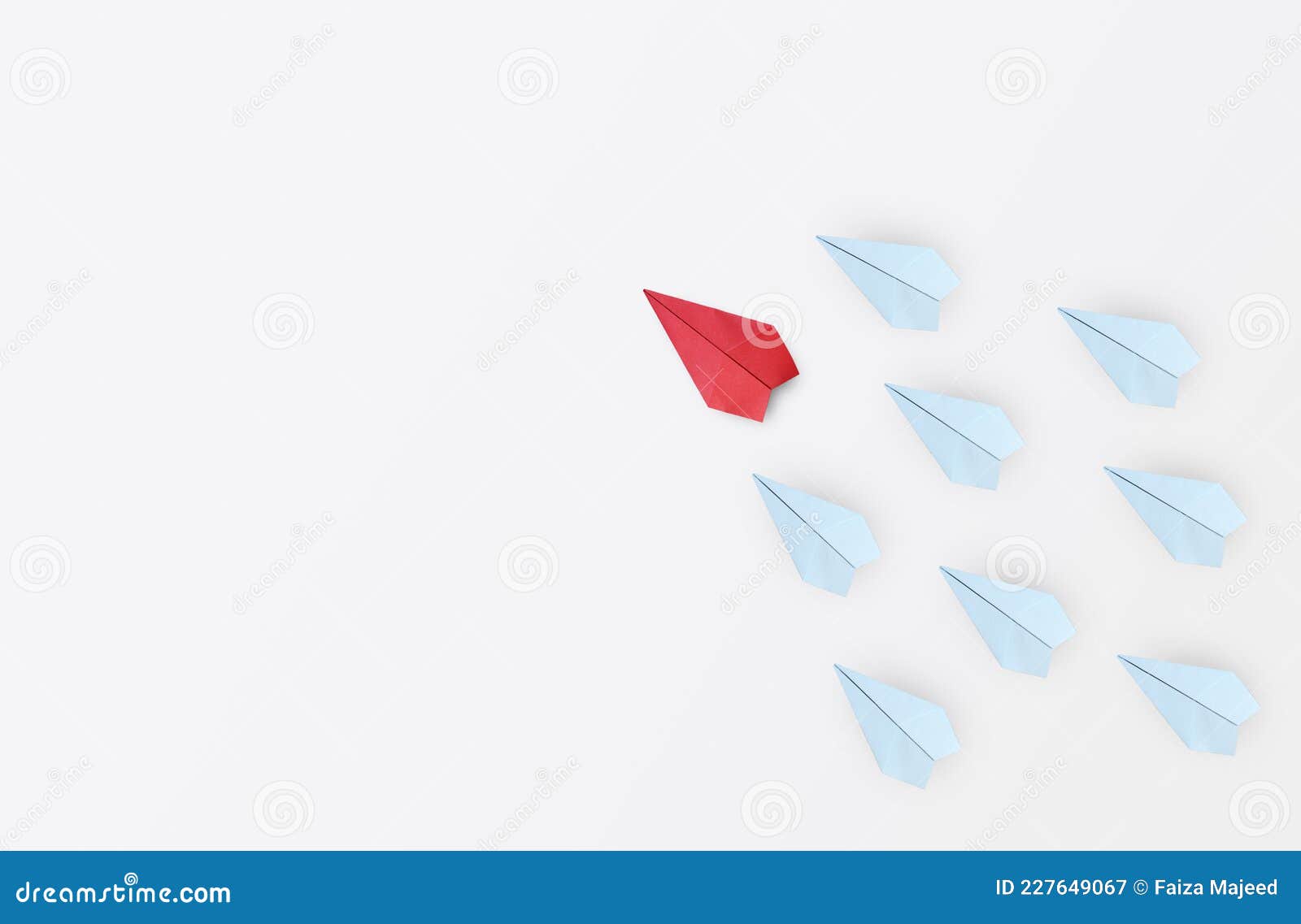 Leadership and Success Concept, Red Paper Plane Leader on White Background  Stock Image - Image of airplane, concept: 227649067
