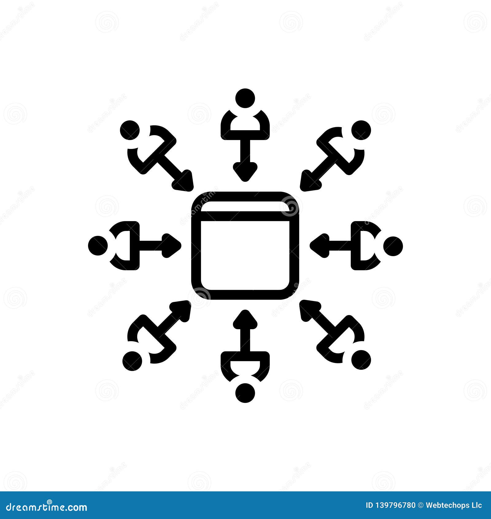 black line icon for leads, business and sale