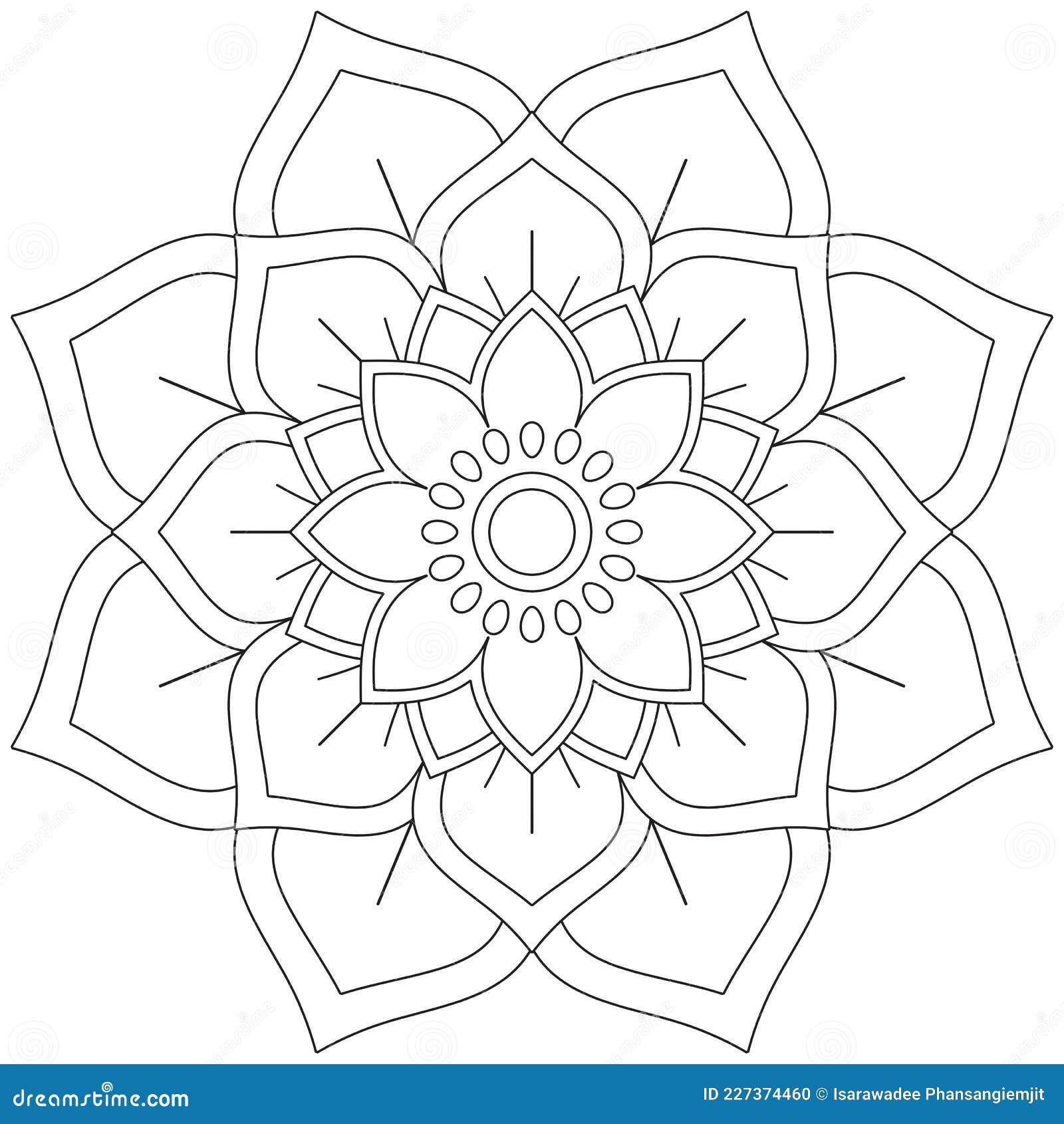 Leaf Flower Petal Coloring Mandala Art Simple Graphic Shape Vector