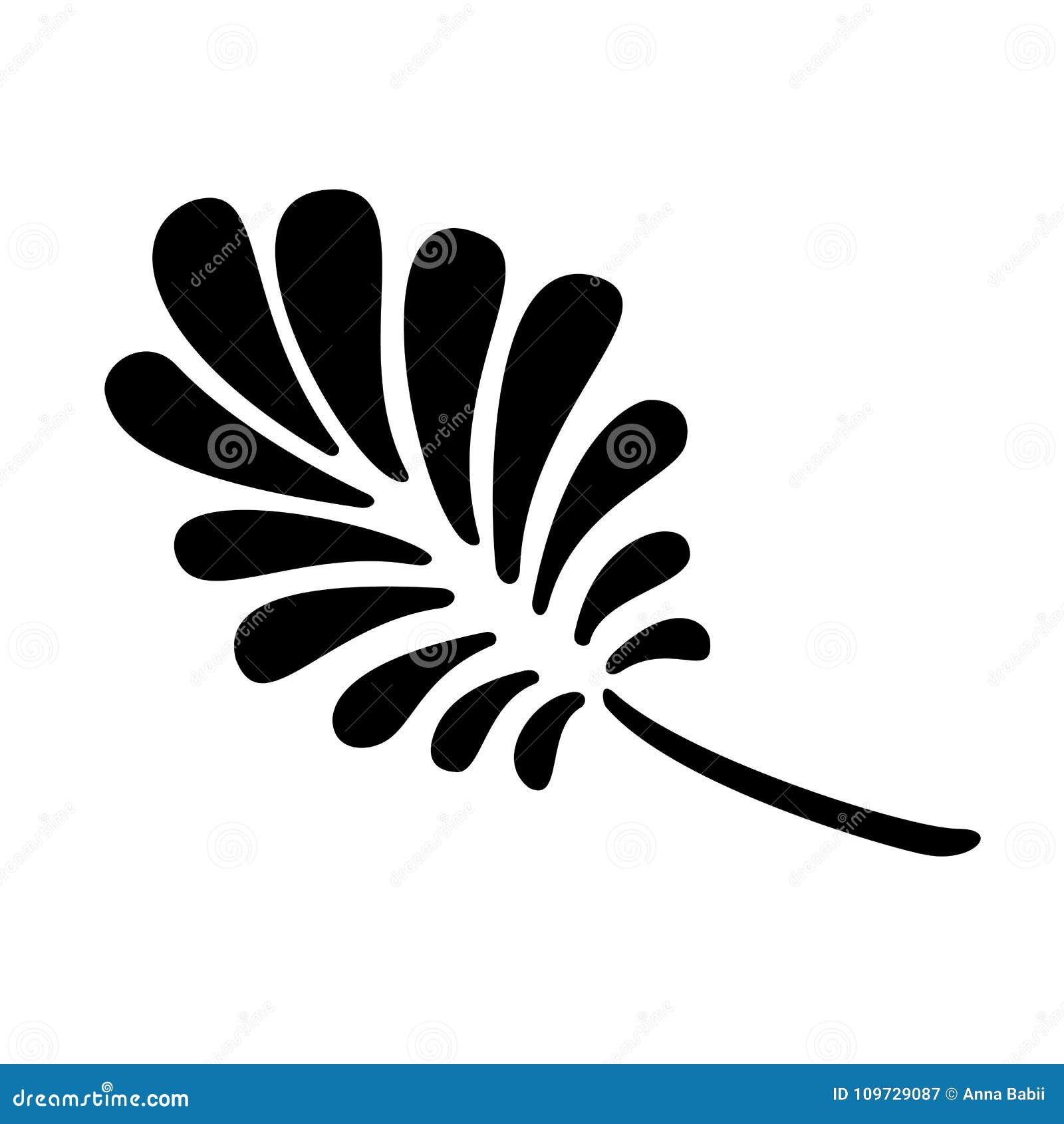 Leaf Icon. Black and White Vector Illustration. Stock Vector